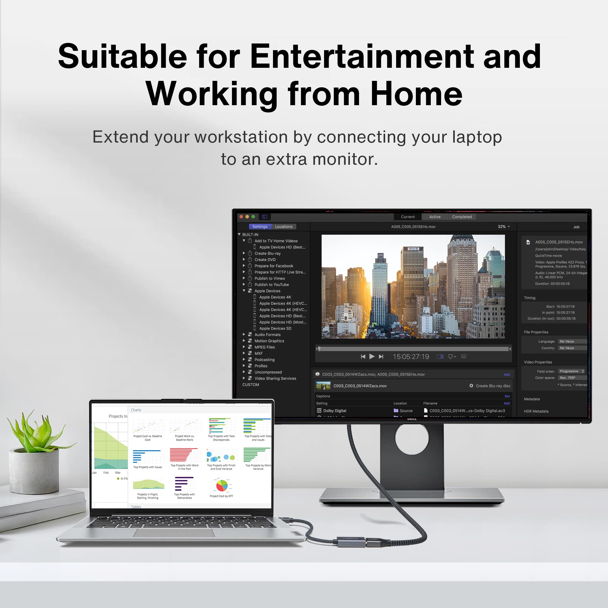 Ivanky Mini Displayport To Hdmi Adapter [2 Pack, Super Slim, Braided] Thunderbolt 1&2 To Hdmi, Mini Dp To Hdmi Adapter For Micro