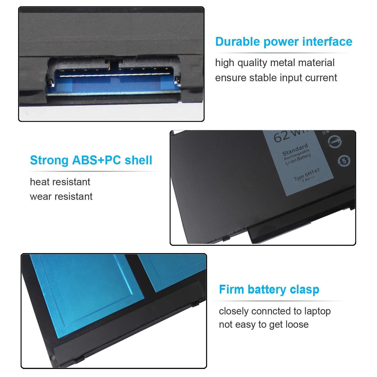 Emanjor 7.6V 62Wh 6Mt4T Battery Compatible With Dell Latitude E5470 E5570 Precision 3510 Series 7V69Y Txf9M 79Vrk 07V69Y 079Vrk