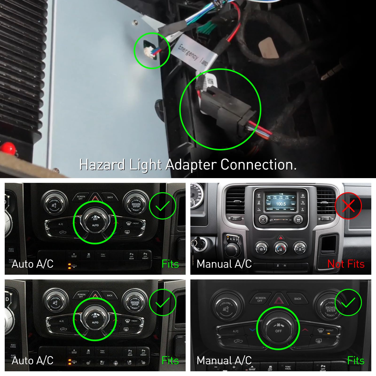 For Dodge Ram 1500 2500 3500 2013 2018 ?Only For Auto A/C? Car Radio10.4 Inch T Style Stereo Android 12 Gps Navigation Wireless