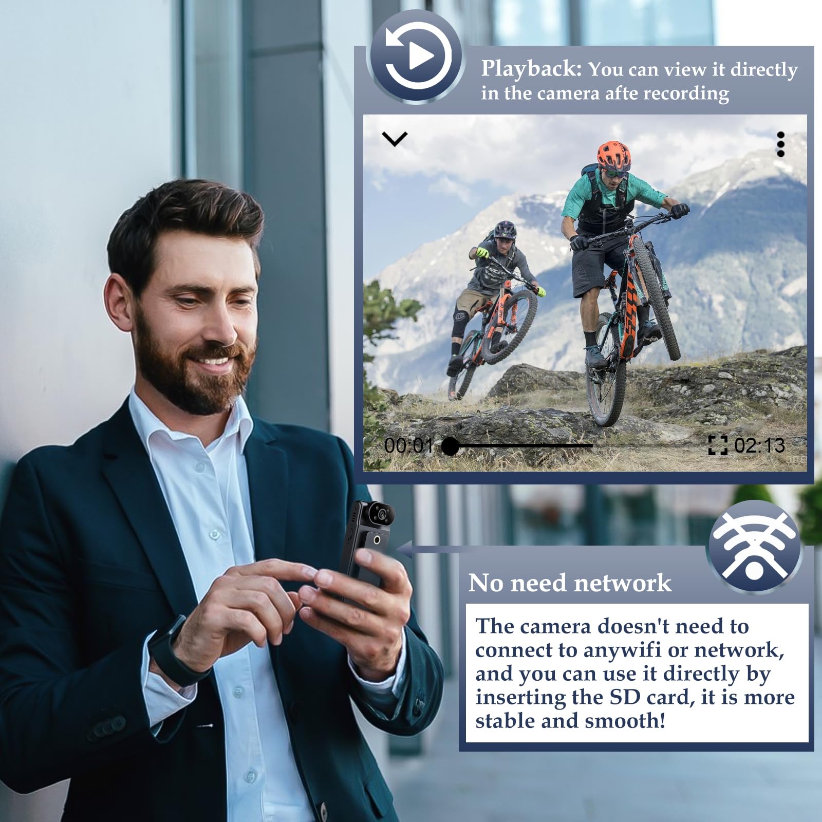 Body Camera, 1080P Hd Body Cam With 64Gb Card, Pocket Wearable Body Cameras With Audio & Video Recording, Portable Small Pov Cam