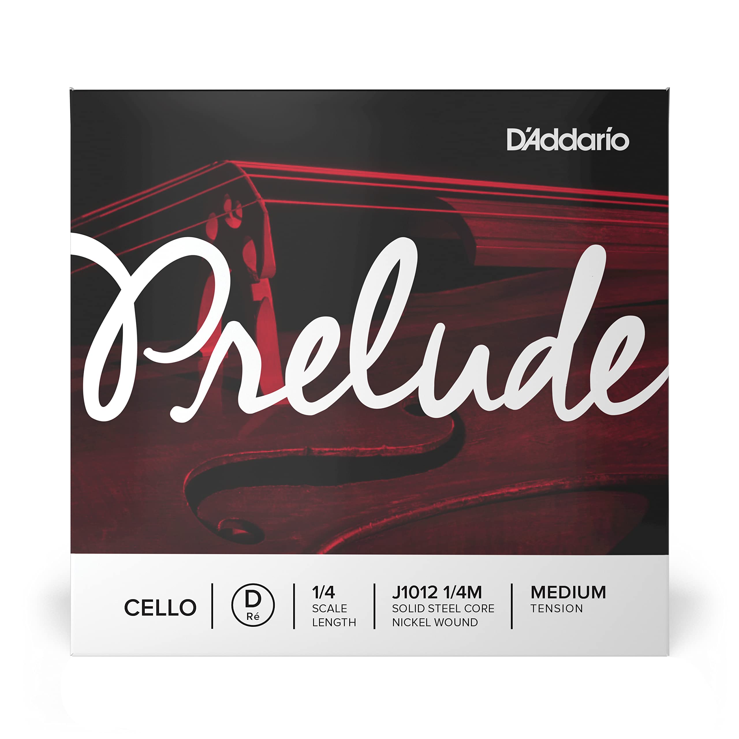 D'Addario Prelude Cello Single D String, 1/4 Scale, Medium Tension