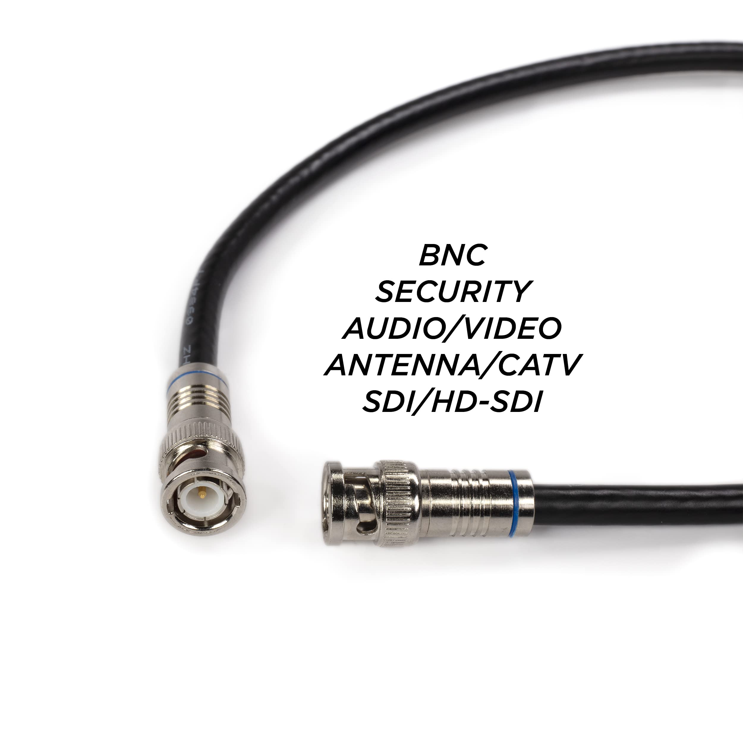 The Cimple Co Bnc Cable, Black Rg6 Hd Sdi And Sdi Cable (With Two Male Bnc Connections)   75 Ohm, Professional Grade, Low Loss C