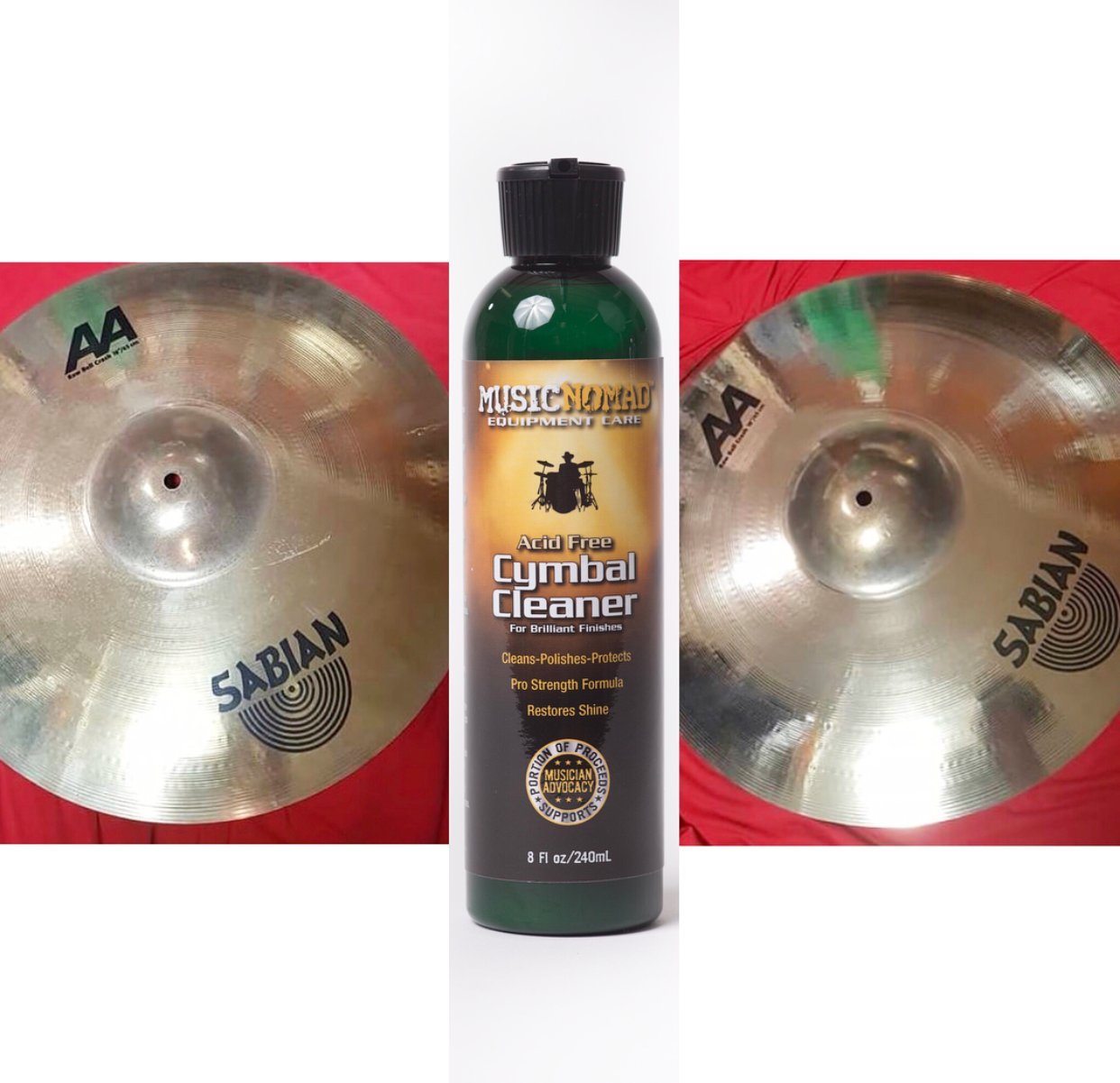 Musicnomad Premium Cymbal Cleaner For Brilliant Finishes, 8 Oz. (Mn111)