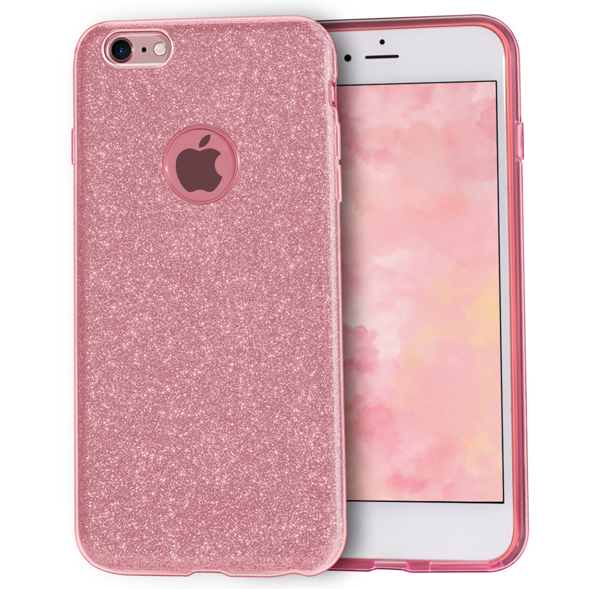 Mateprox Iphone 6S Case Iphone 6 Case Glitter Slim Bling Crystal Clear 3 Layer Hybrid Protective Case For Iphone 6S/6 4.7 Inch (