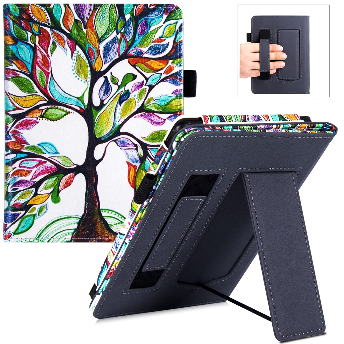 Bozhuorui Stand Case For Kindle Paperwhite 5Th/6Th/7Th Generation (2012 2017 Release,Model Ey21 & Dp75Sdi)   Pu Leather Protecti