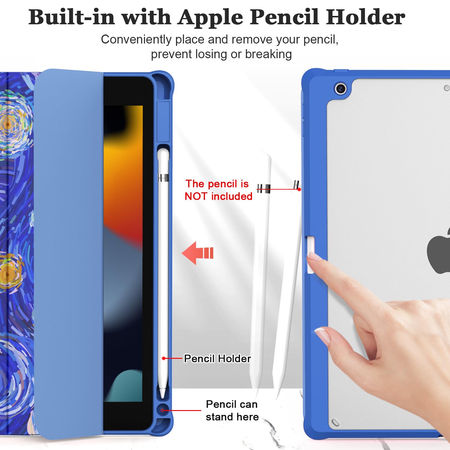 Okp For Ipad 9Th/ 8Th/ 7Th Generation Case (2021/2020/2019), Ipad 10.2 Inch Cases With Trifold Stand, Slim Ipad 9/8/7 Gen Cover