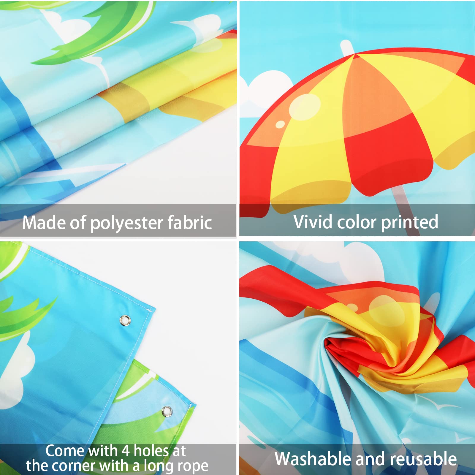 Summer Beach Backdrop For Hawaiian Party Decorations Pool Surfboard Banner For Hawaiian Themed Birthday Baby Shower Party Suppli