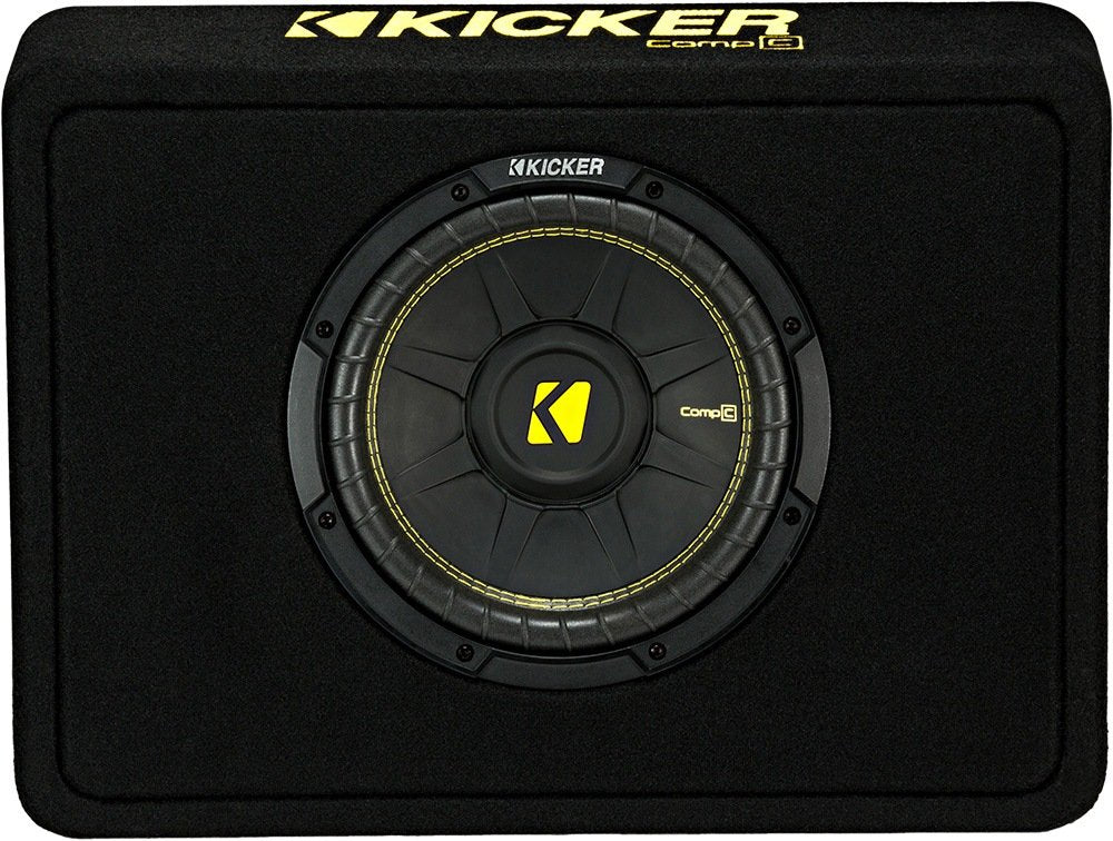 Kicker Tcwc102 Compc 10'' Subwoofer In Thin Profile Enclosure 2 Ohm