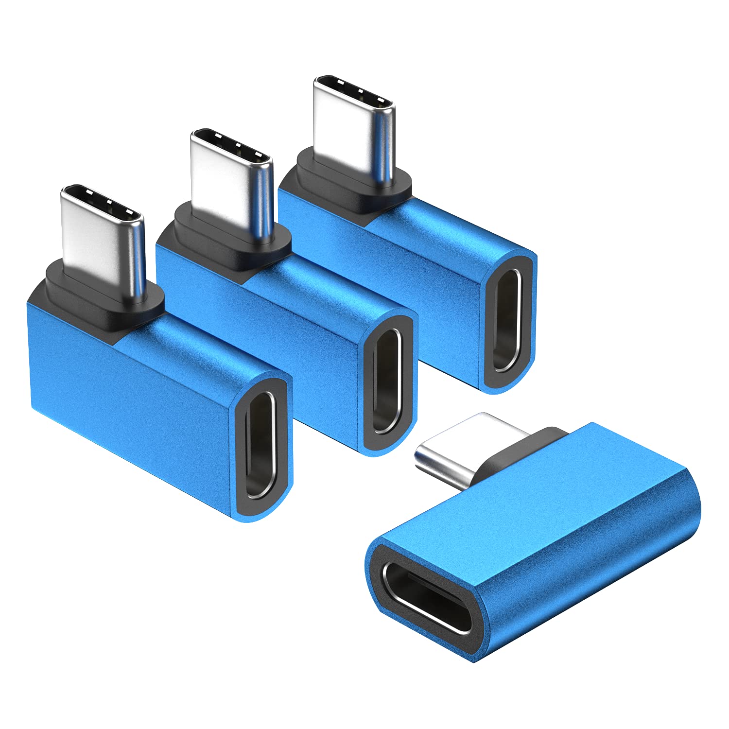 Usebean Usb C Right Angle Adapter, (4 Pack) 90 Degree 100W 20Gbps 4K Video Usb C Male To Type C Female Extension Extender For Ip
