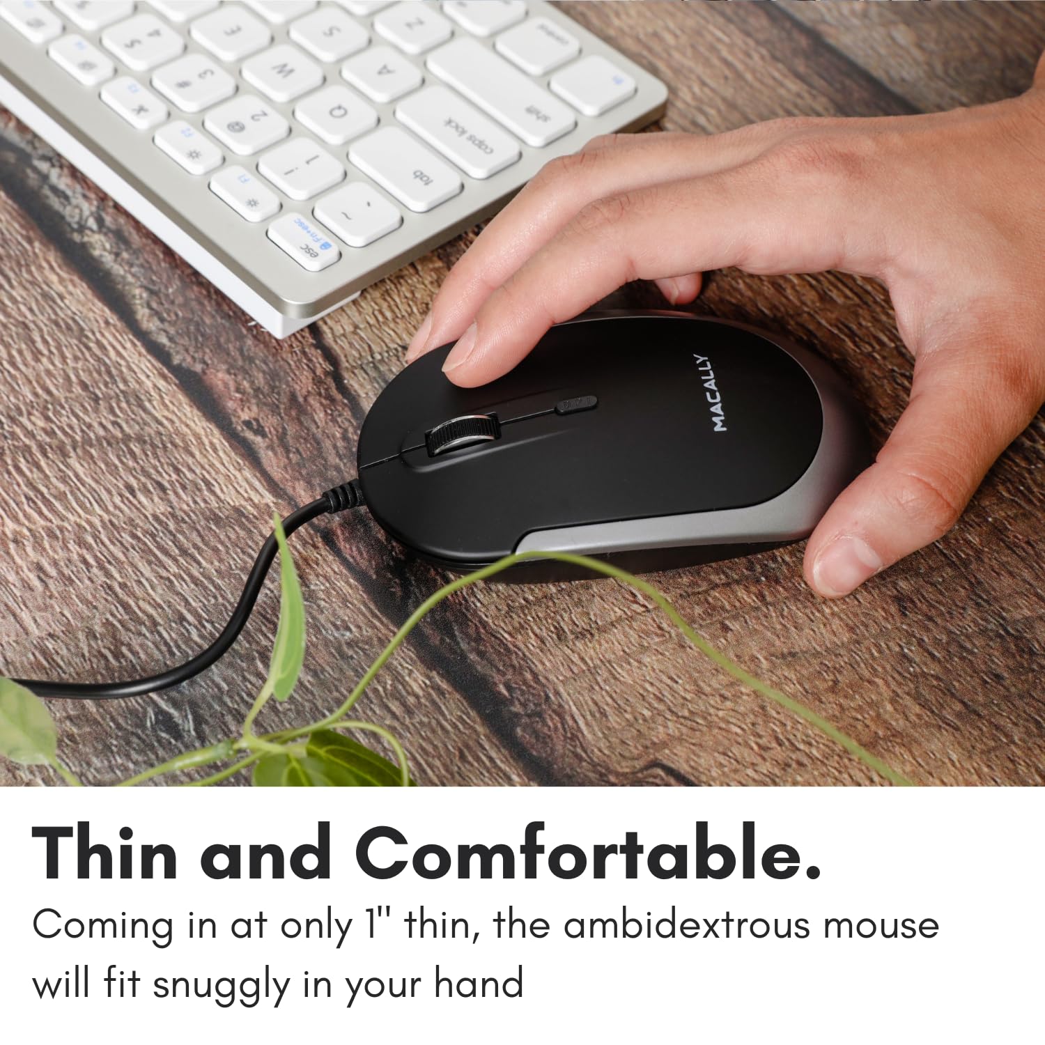 Macally Usb Type C Mouse   Slim & Compact Design   Usb C Mouse For Macbook Pro Imac Pc Etc.   Simple 3 Button & Scroll Wheel Lay