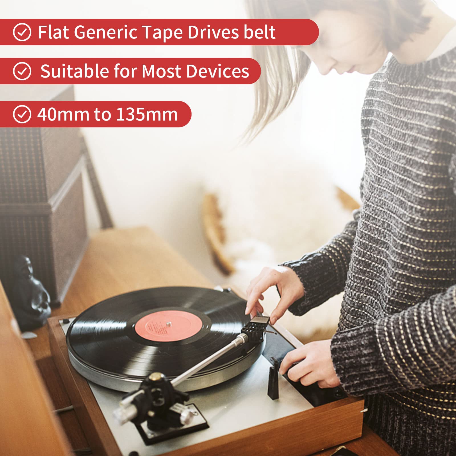 Recorder Rubber Belts   Cassette Recorder Repair Maintenance Mix Flat Cassette Tape Machine Rubber Belts 40 135 Mm (50Pcs) (Widt