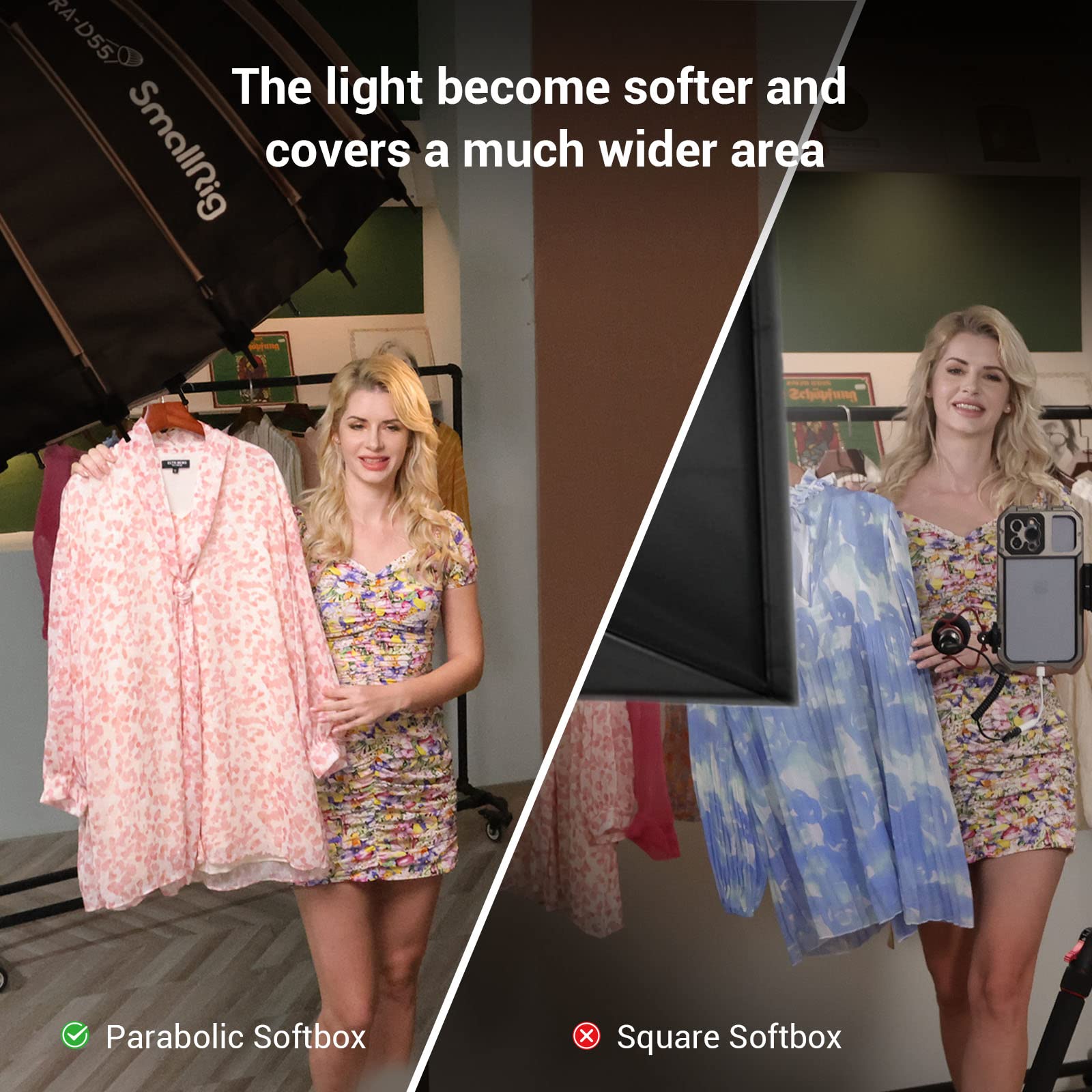 Smallrig Parabolic Softbox Quick Release, Parabolic Softbox, Compatible With Smallrig Rc 120D/Rc 120B/Rc 220D/Rc220B And Other B