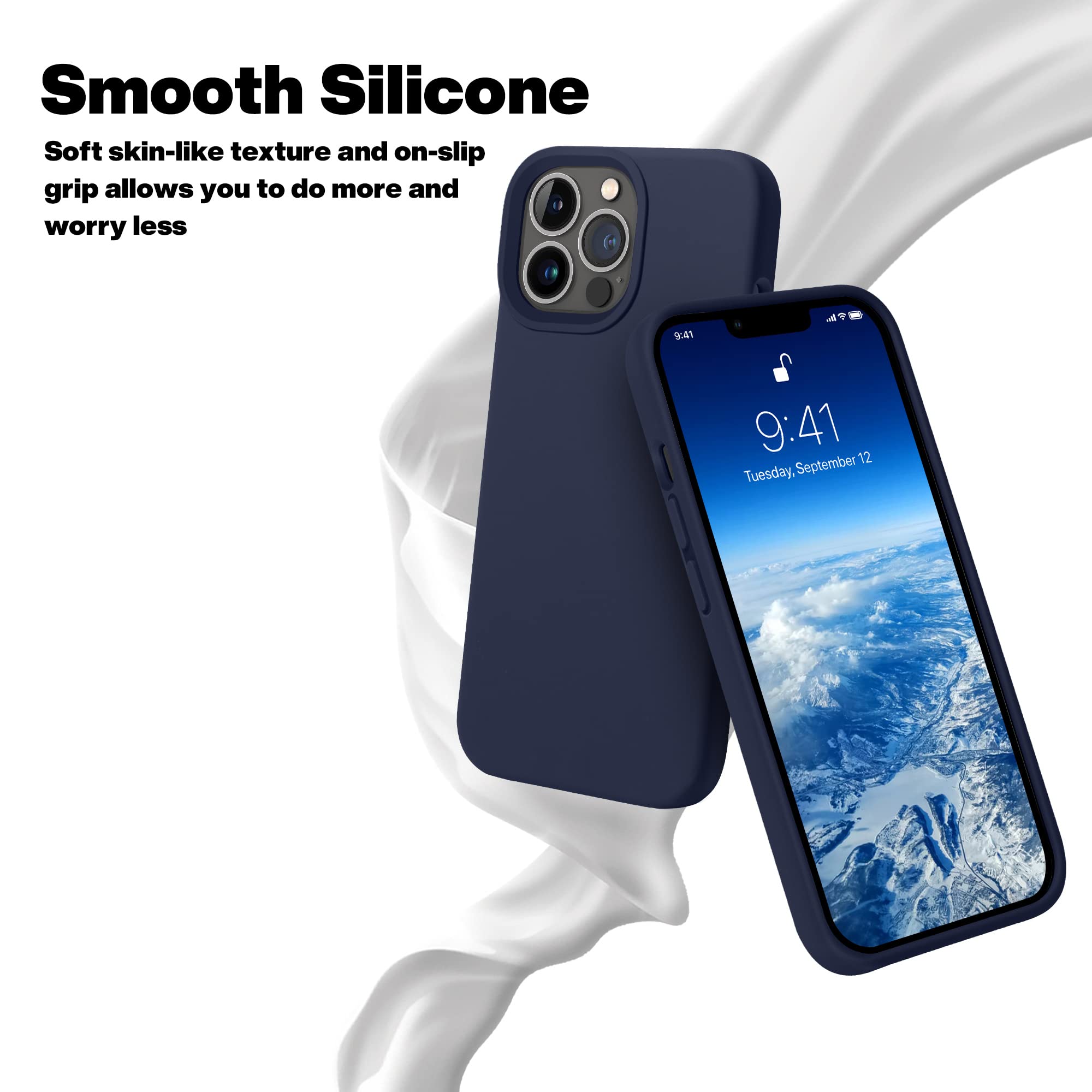 Otofly Compatible With Iphone 13 Pro Case,Ultra Slim Fit Iphone Case Liquid Silicone Gel Cover With Full Body Protection Anti Sc