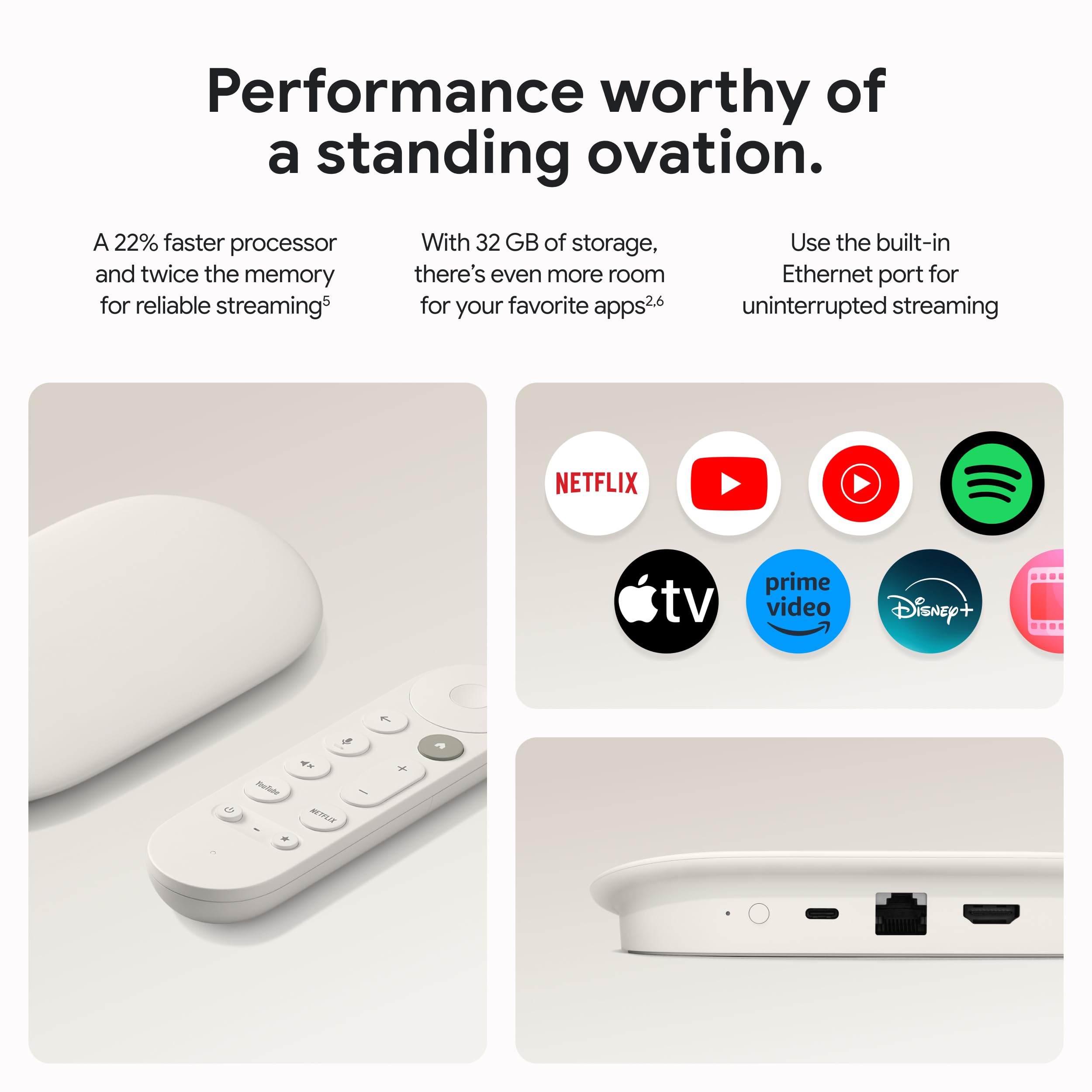 Google Tv Streamer 4K - Fast Streaming Entertainment On Your Tv With Voice Search Remote - Watch Movies, Shows, Live Tv, And Net