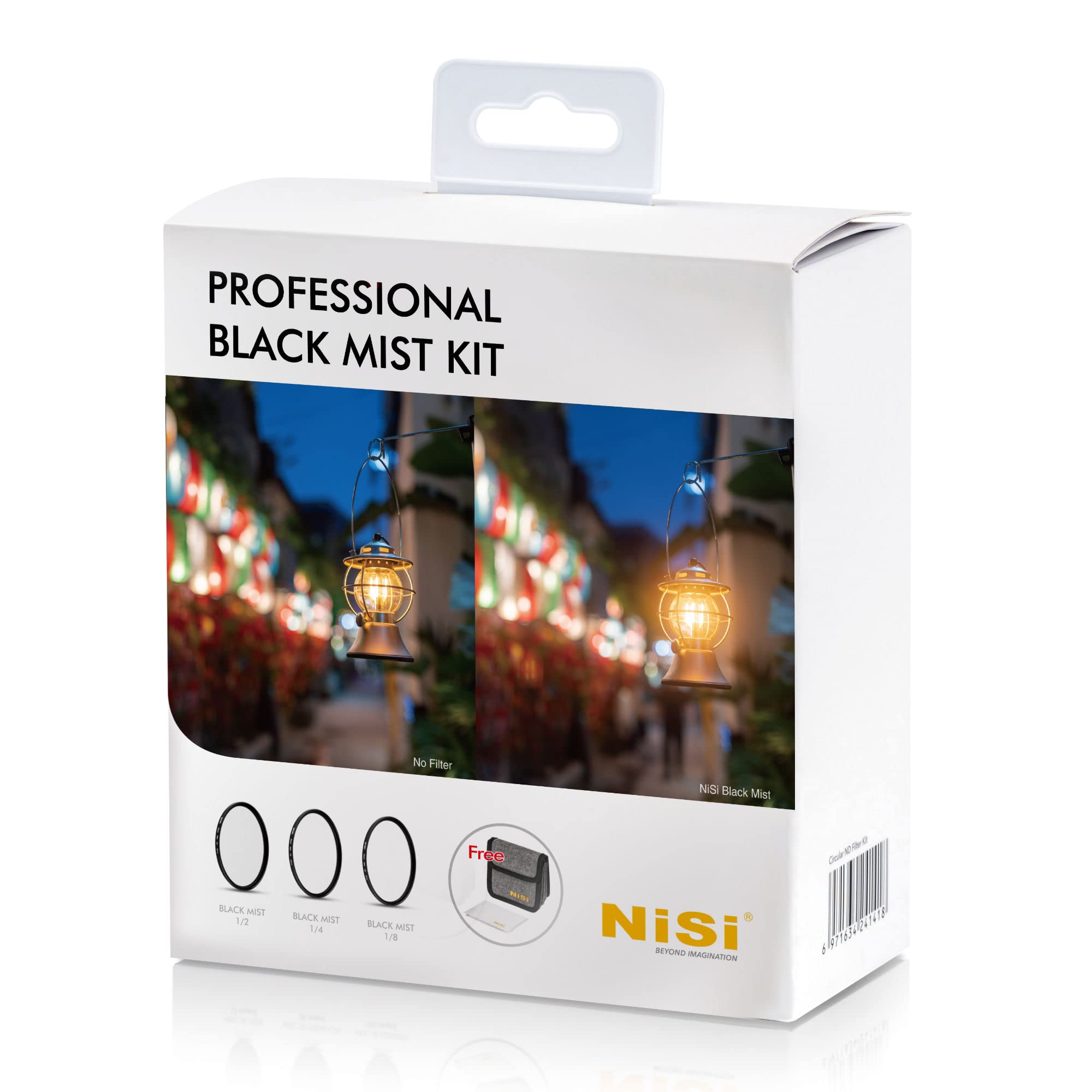 NiSi - 77mm Circular Black Mist Filter Professional Kit, 1/2, 1/4 and 1/8 Strength, Cleaning Cloth, Carrying Case, Pro-Mist Diff