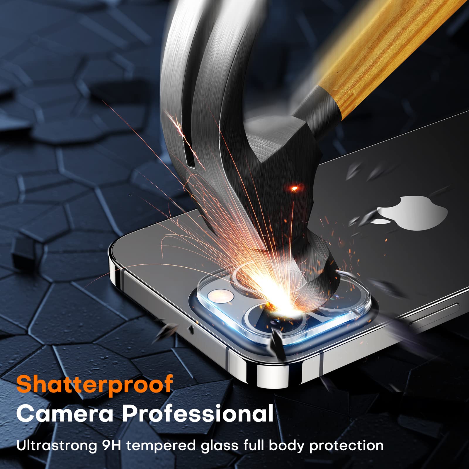 Tocol 4 Pack For Iphone 14 Pro Privacy Screen Protector 6.1''  2X Privacy Tempered Glass Screen Protector & 2X Camera Lens Prote