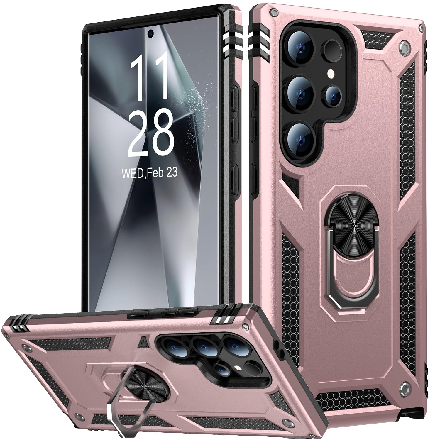 Ikazz For Galaxy S23 Ultra Case,Military Grade Shockproof Heavy Duty Protective Phone Cover Pass 16Ft Drop Test With Magnetic Ki