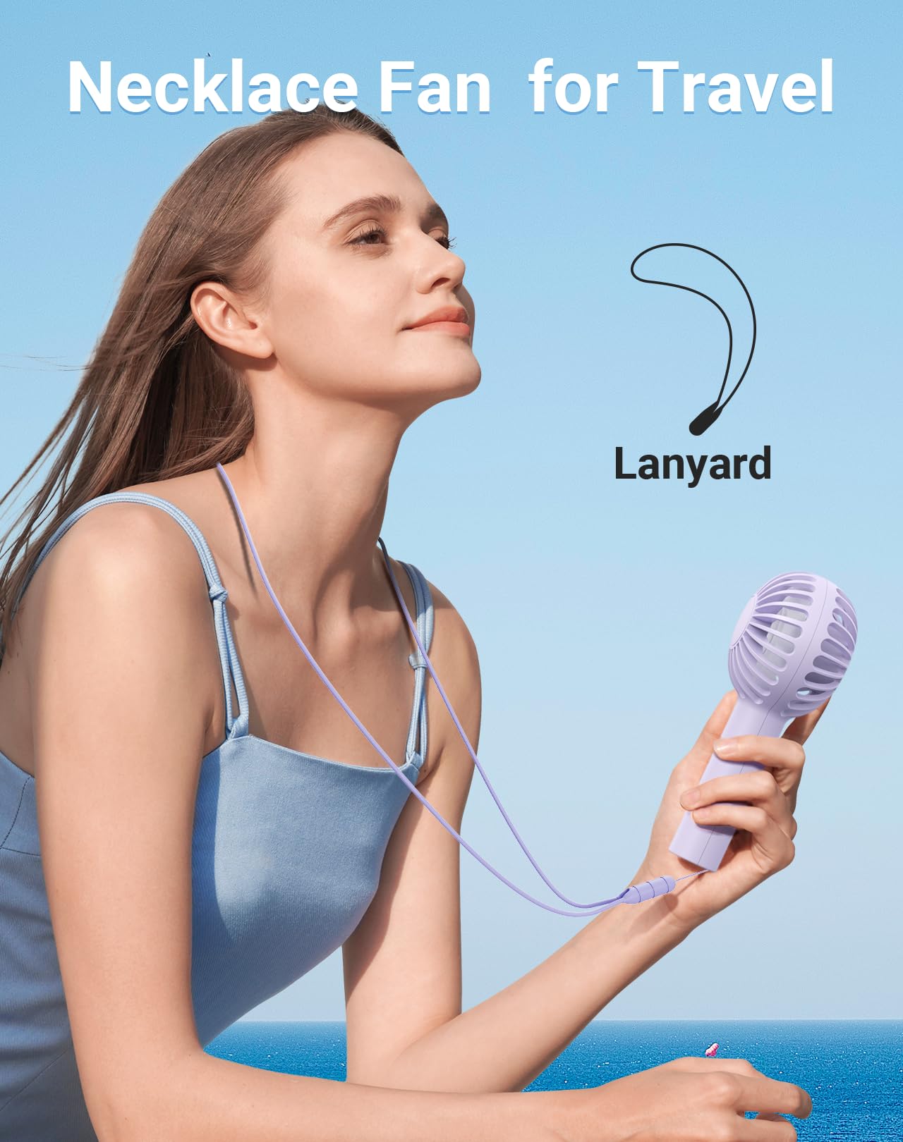 Sweetfull Mini Portable Fan Powerful Handheld Fan Rechargeable,3 Speeds Personal Small Hand Fan For Travel Makeup Eyelash Fan Fo