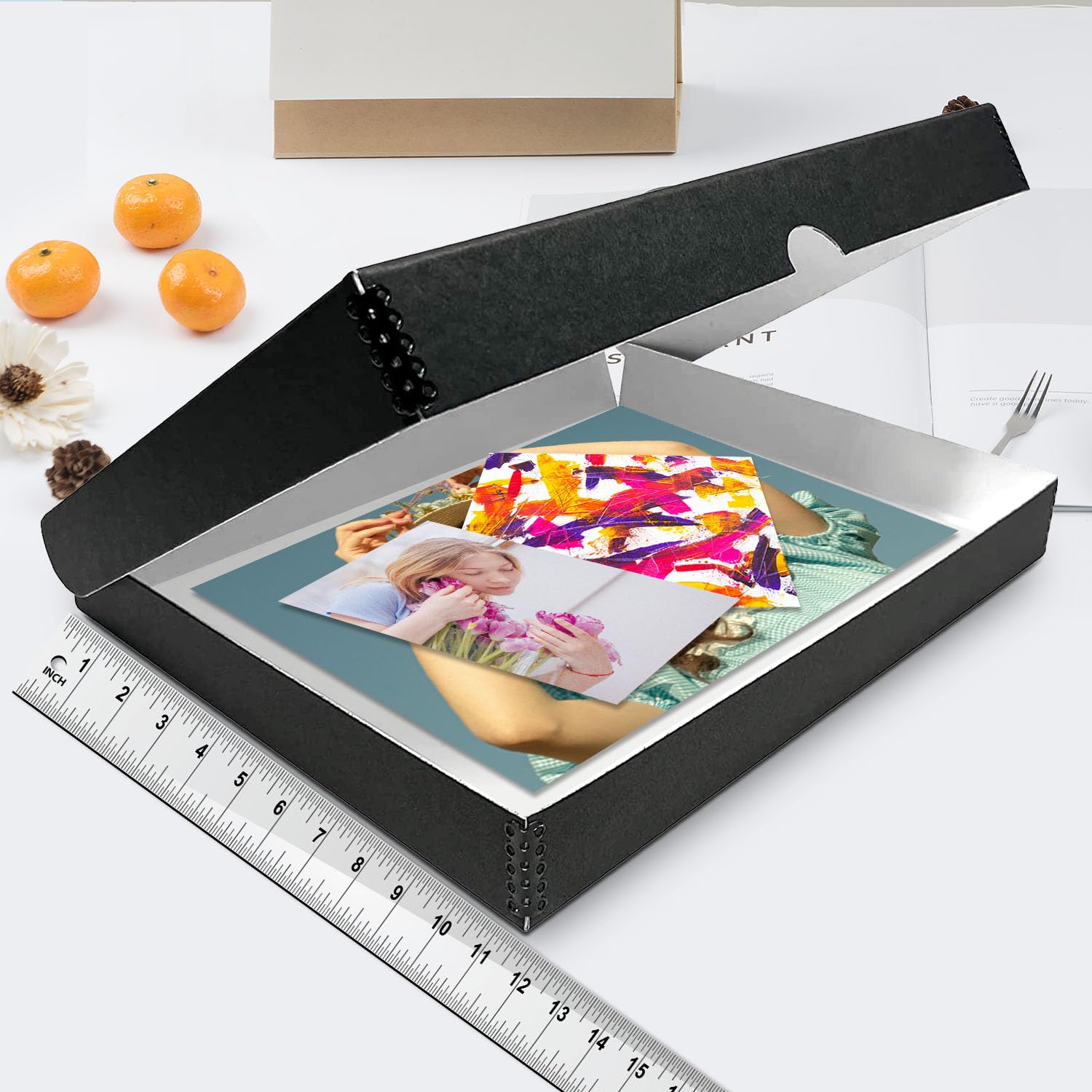 Lineco 11X14 Black Clamshell Archival Folio Storage Box. Acid Free With Metal Edge, Preserve Photos Or Documents, Crafts, Diy. (Pack Of 2)