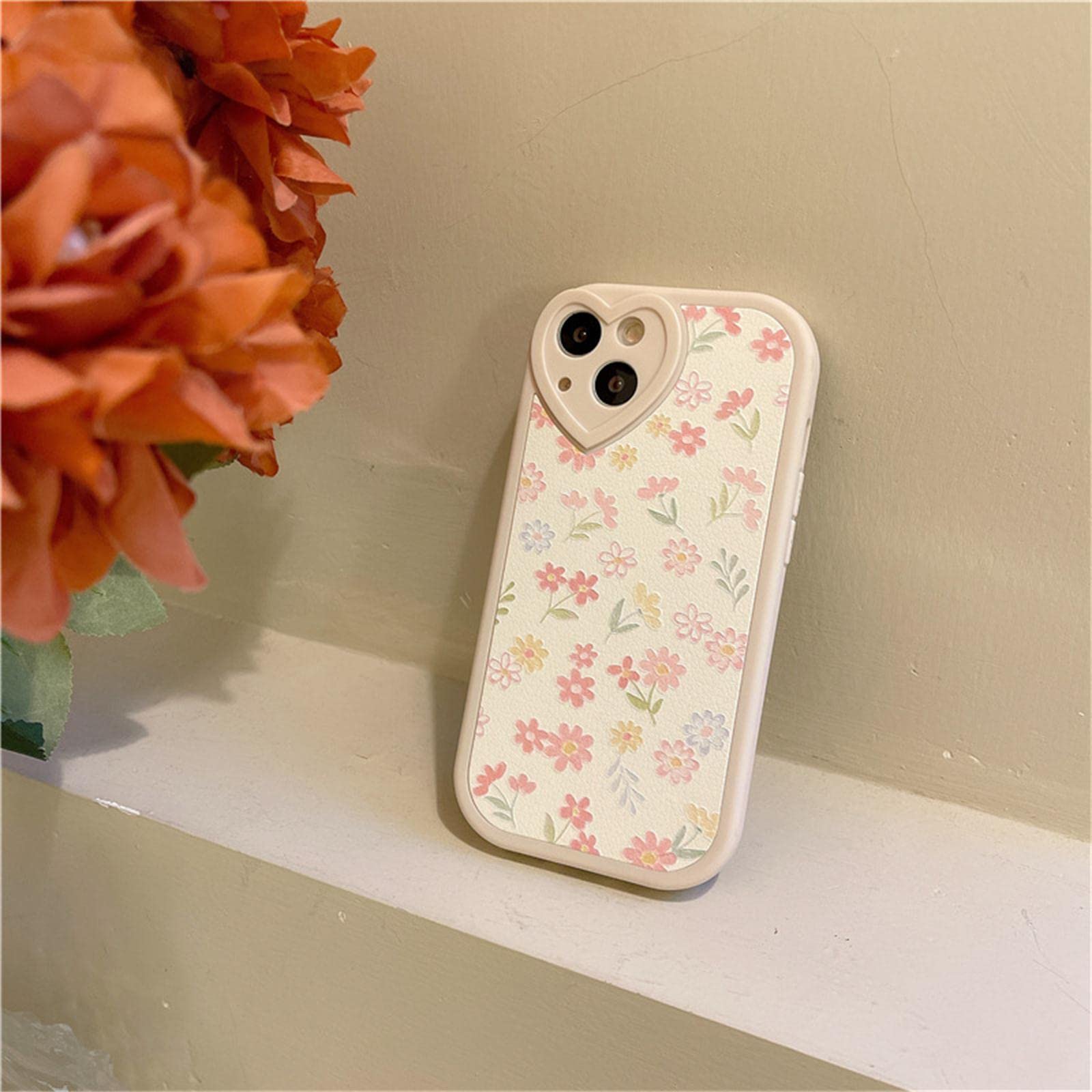 Ownest Compatible With Iphone 14 Pro Max Case With Cute Flowers Floral Pattern For Women Girls Soft Silicone Love Lens Protectio