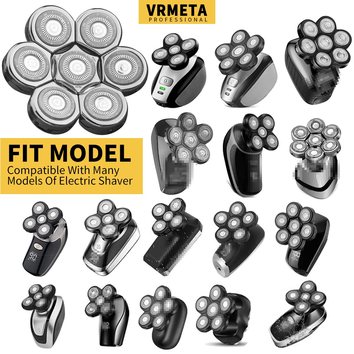 Vrmeta Electric Shaver Replacement Heads Sharp Stainless Steel Head Shaver Replacement Blades Shaver Blades For Electric Rotary