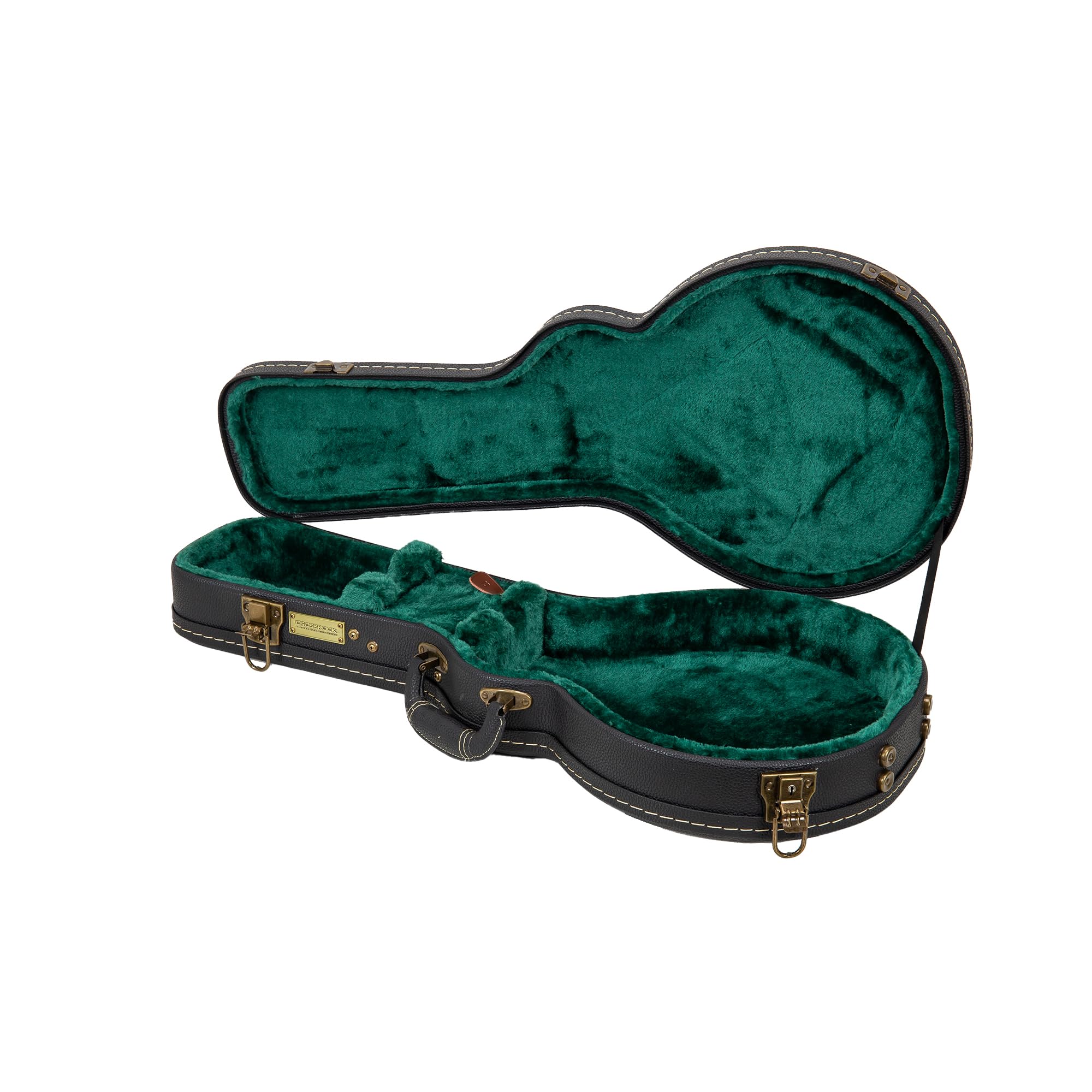Crossrock F-Style Mandolin Hardshell Case, Vintage Hardware, Sponge Lining, Metal Feet, Storage Space-Black (Crw520Mfbk)