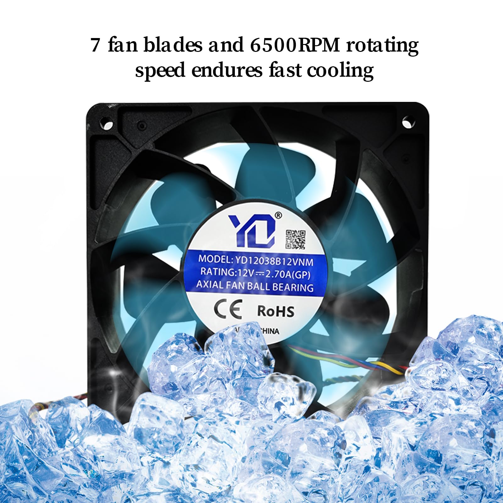 120Mm Cooling Miner Fan High Speed Dual Ball Bearing Bitcoin(Btc) Mining Machine Fan, Asic Antminer Replacement Fan For Bitmain