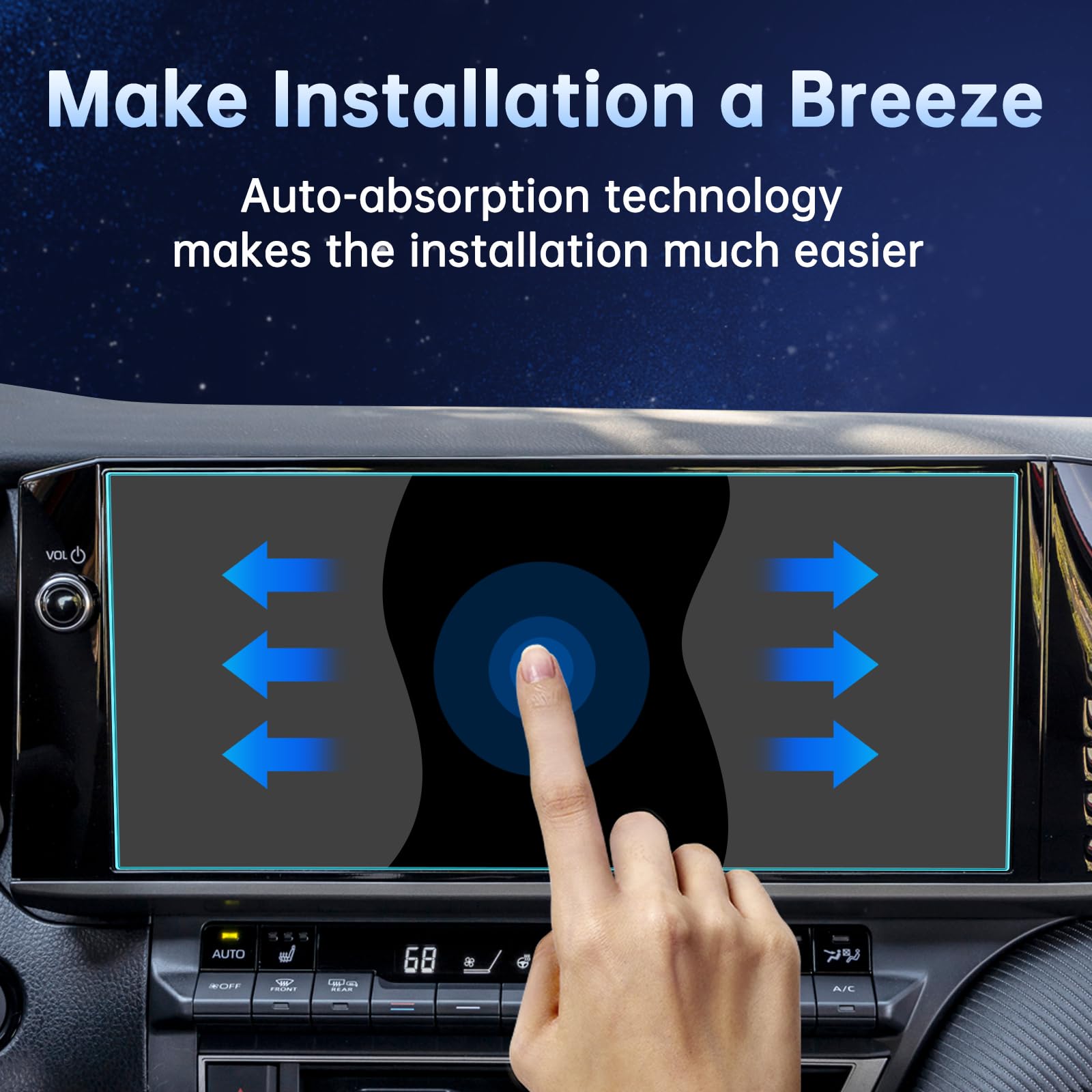 Shaohao For 2025 Toyota Camry Screen Protector 12.3 Inch Compatible With 2025 Toyota Camry Accessories 2025 Camry (Lxe, Xse) 12.3 Inch Navigation Display 2025 Camry Tempered Glass Screen Protector