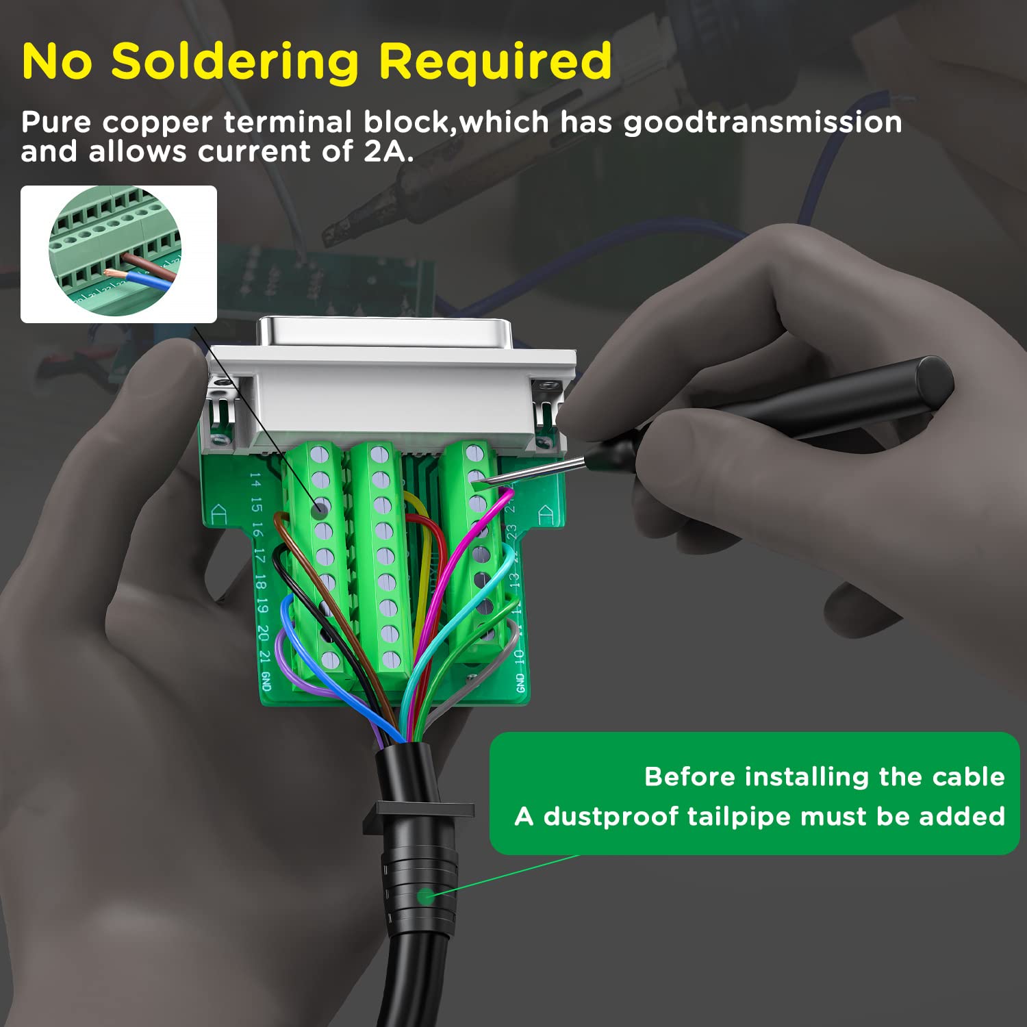 Juxinice 2Pack Db25 Serial Adapters No Soldering Needed D Sub 25 Pin Female Rs232 Adapter To Terminal Connector Signal Module Wi