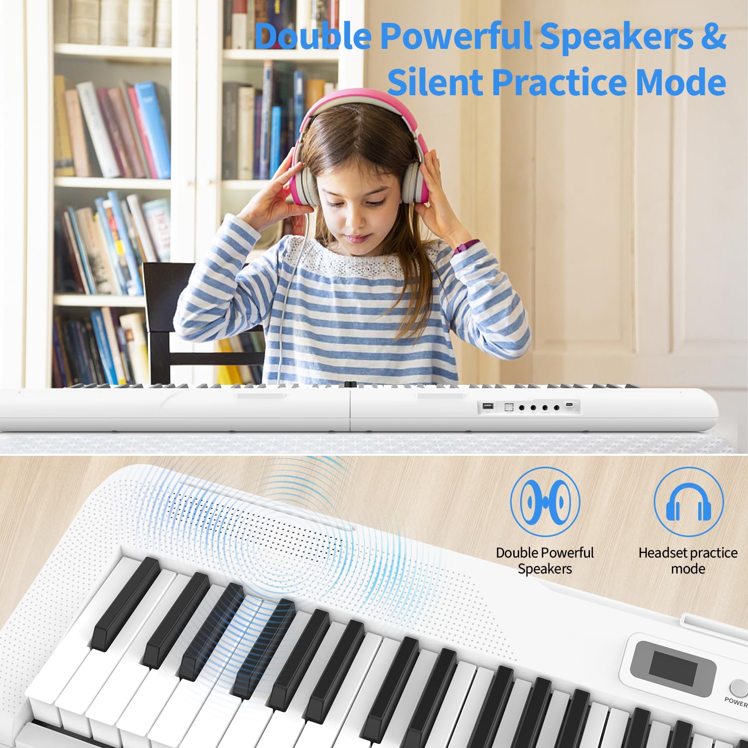 88 Key Piano Keyboard Beginner Electric Digital Piano With Sustain Pedal, Power Supply, Stand, Carrying Case,Headphones