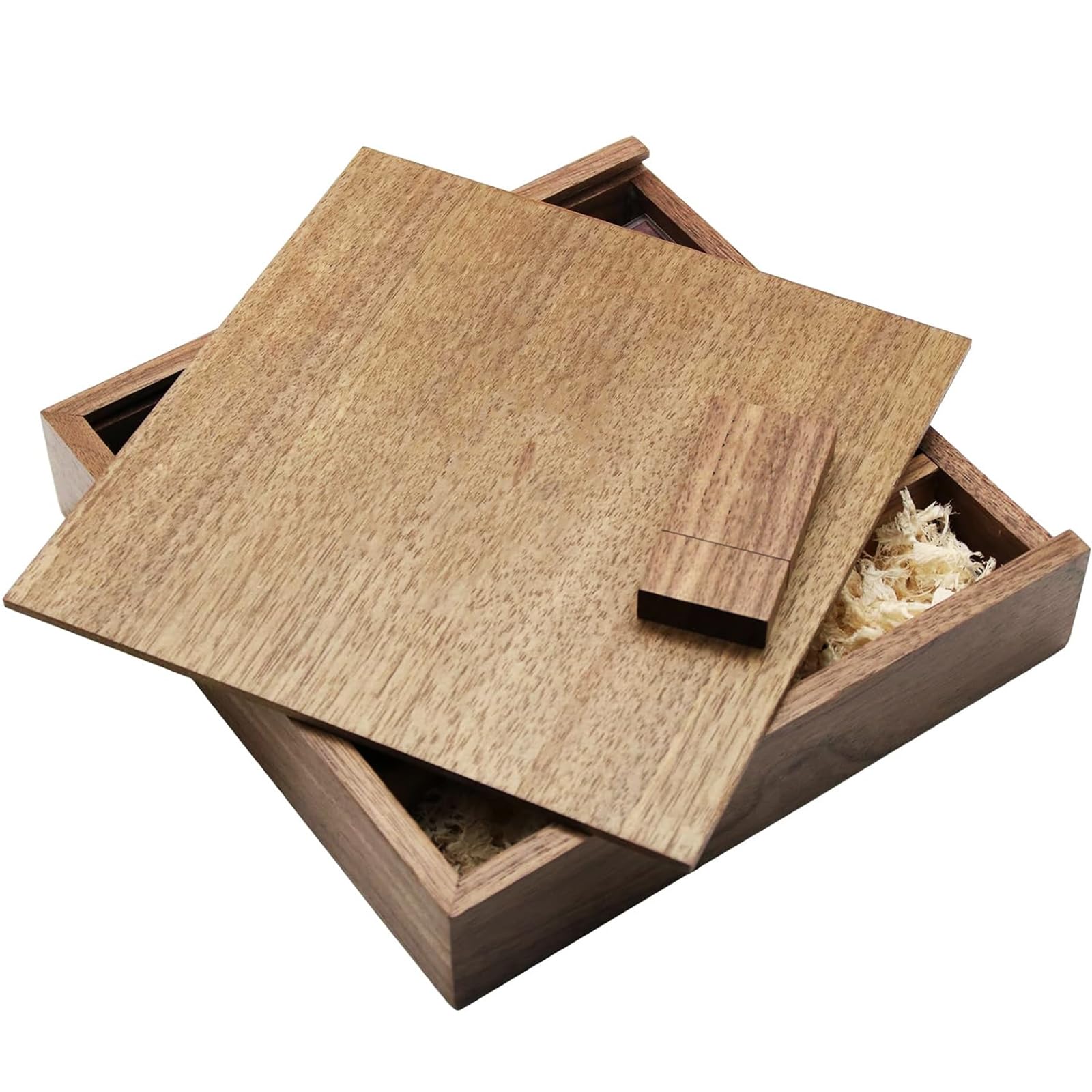 Wood Usb Flash Drive With Gift Box (6.73''X6.73''X1.38'') Tatmohik 32Gb Usb 2.0 Wedding Usb Memory For Storing Photos Walnut Woo
