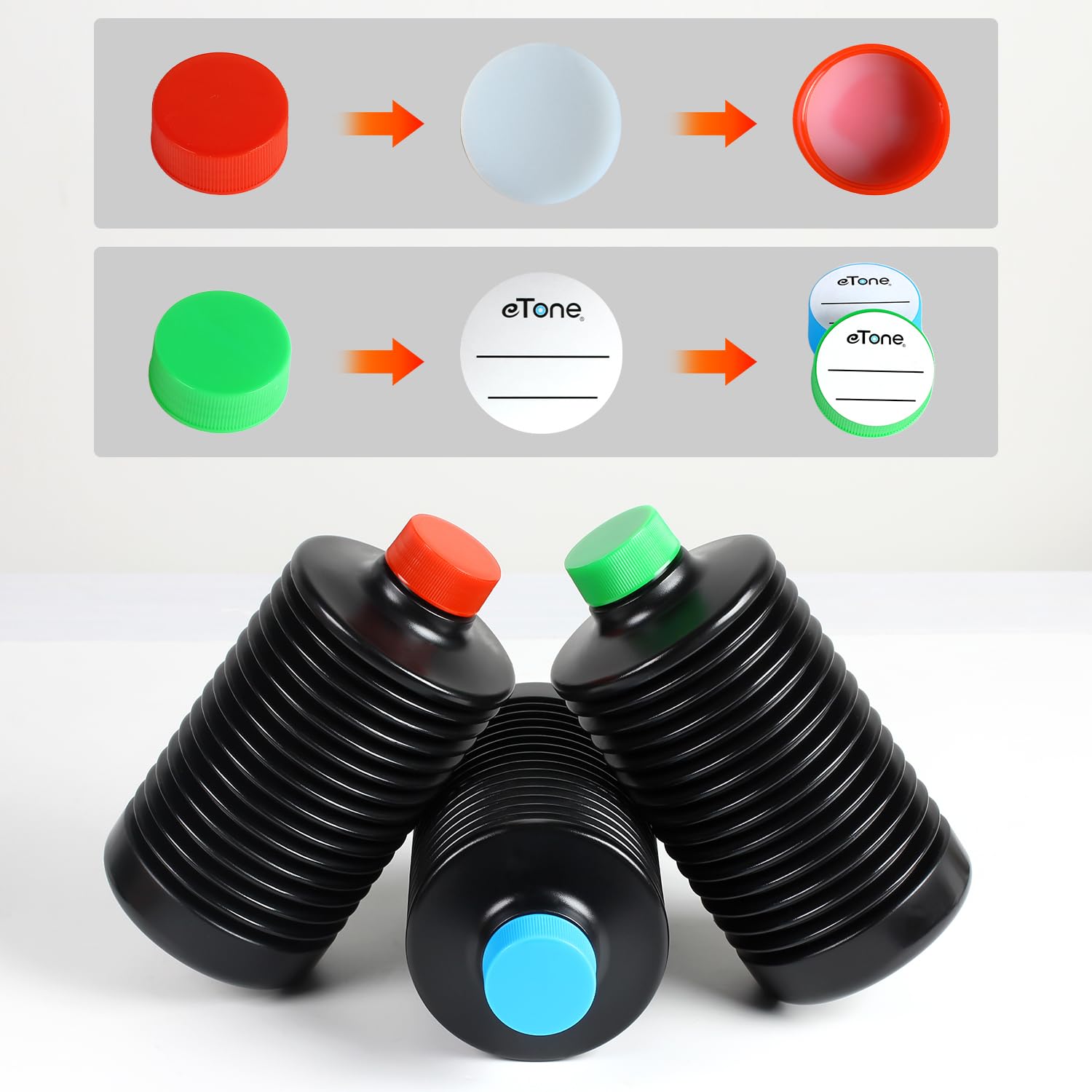 Etone 3X 1000Ml Collapsible Darkroom Chemical Storage Bottles Foldable Liquid Container Film Photo Developing Processing Equipme