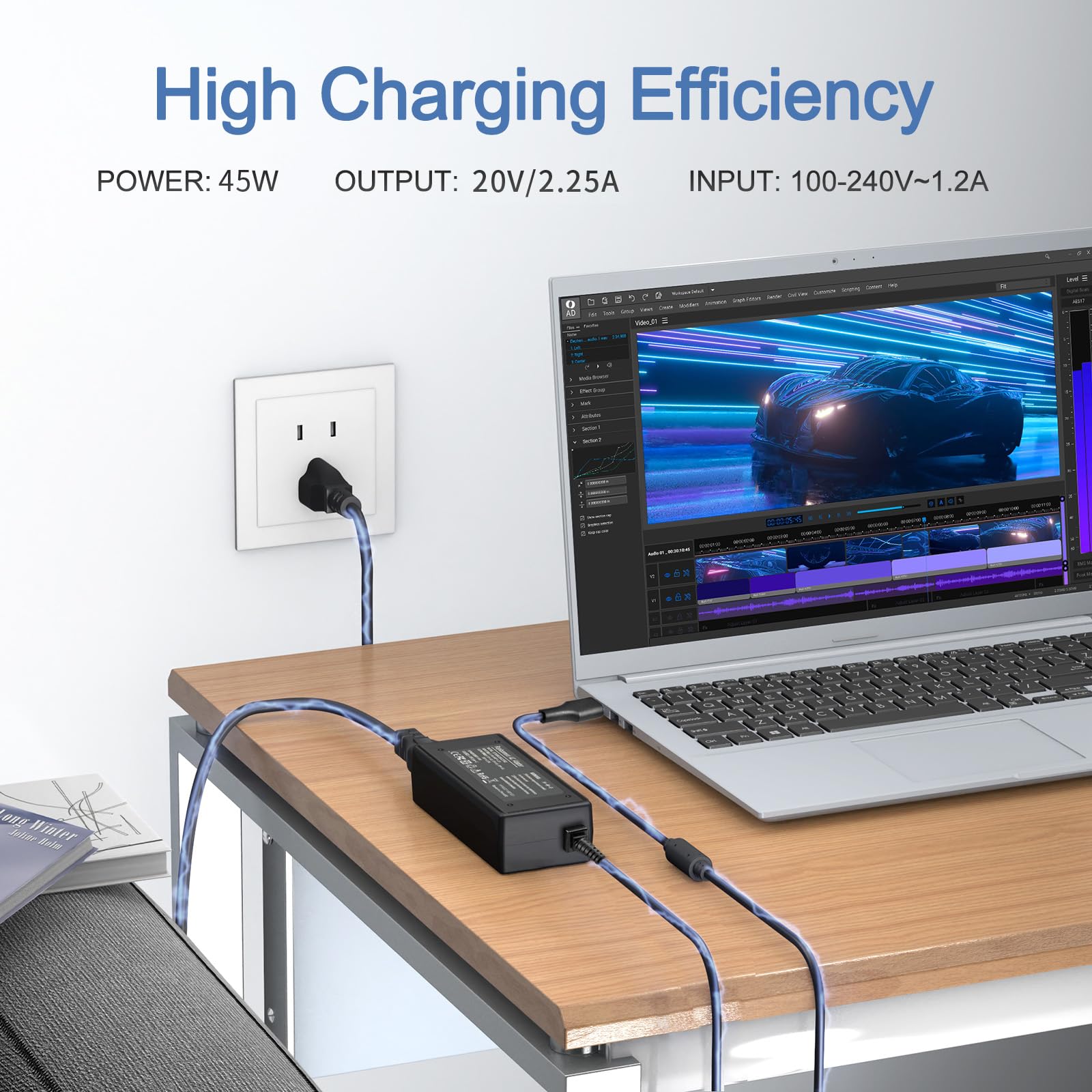 Chromebook Charger, 45W Usb C Laptop Charger For Hp Chromebook X360 14 14 Ca051Wm 14 Ca052Wm 14 Ca061Dx 14 Ca043Cl Chromebook Ch