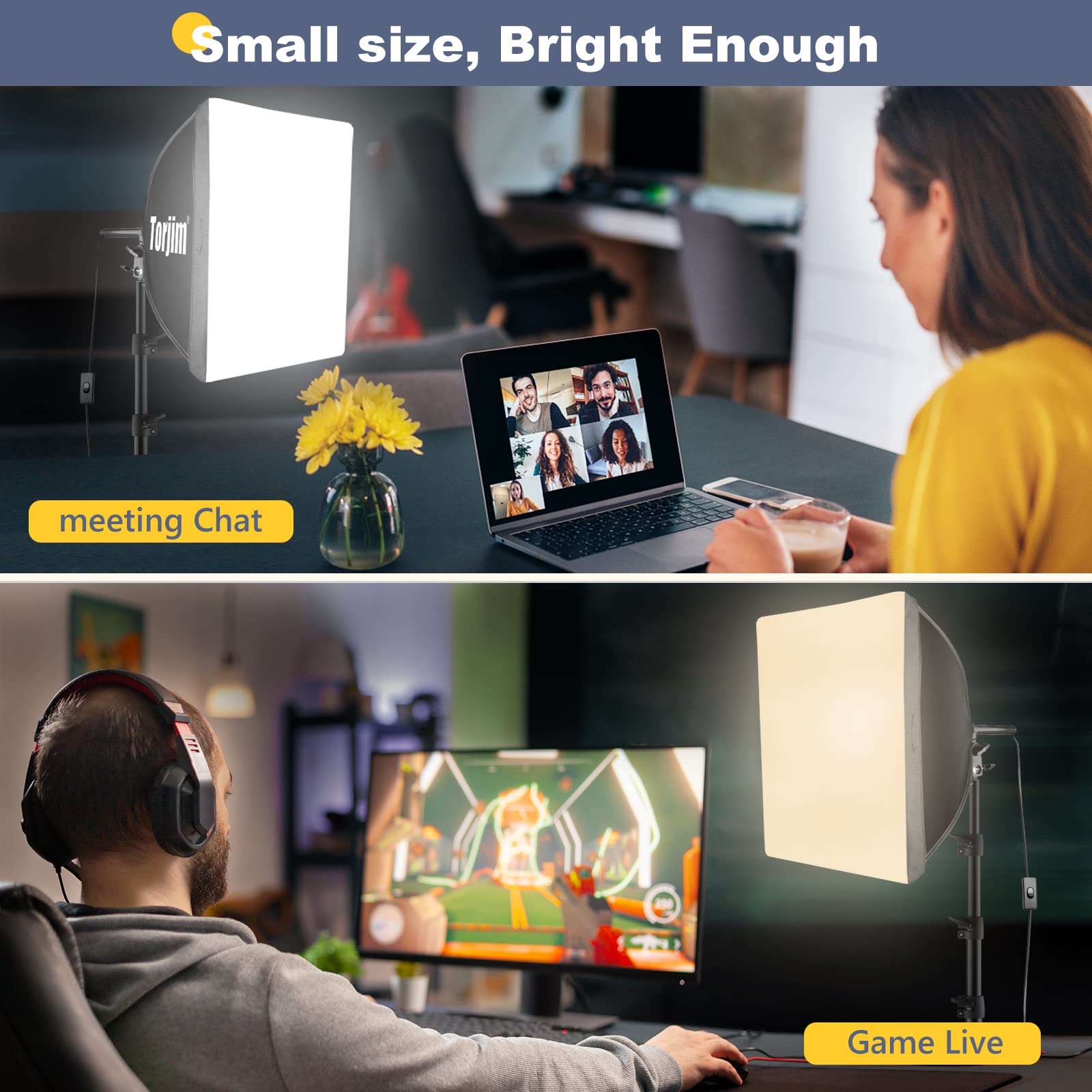 Torjim Softbox Photography Lighting Kit, 16'' X 16'' Professional Softbox Lighting Kit With 85W 3000 7500K Led Bulbs, Studio Lig