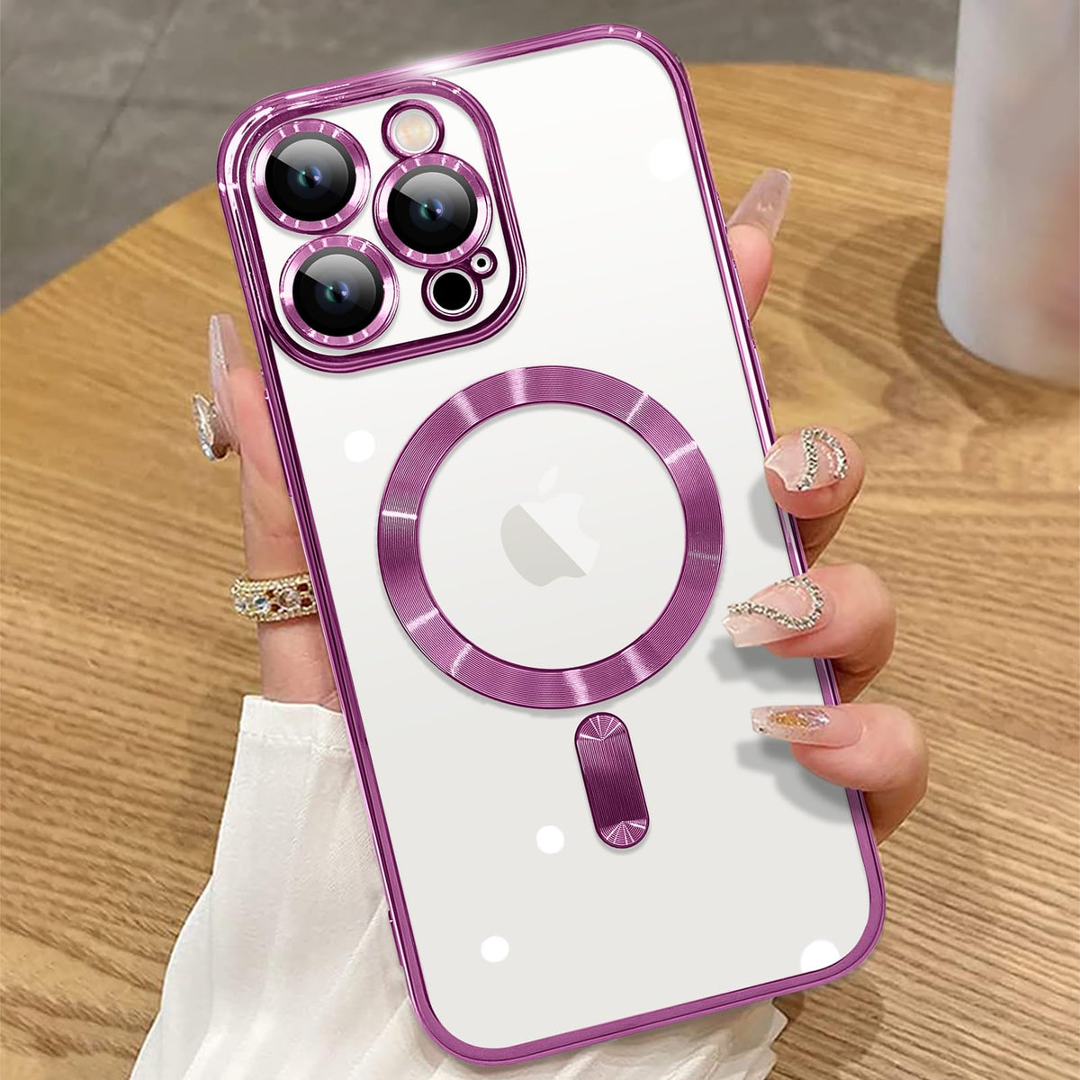Ziye Magnetic Case For Iphone 16 Pro 6.3'' [Compatible With Magsafe] Full Camera Lens Protection, Clear Luxury Cover Soft Tpu Bu