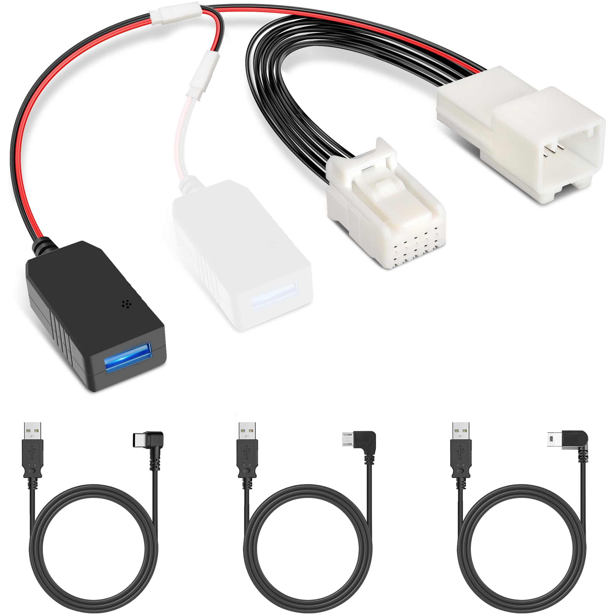 Yqmajim Dashcam Power Adapter,(10P Typeh)Compatible With Select Kia,Hyundai With Auto Dimming Rearview Mirror,Built In Hide Usb 