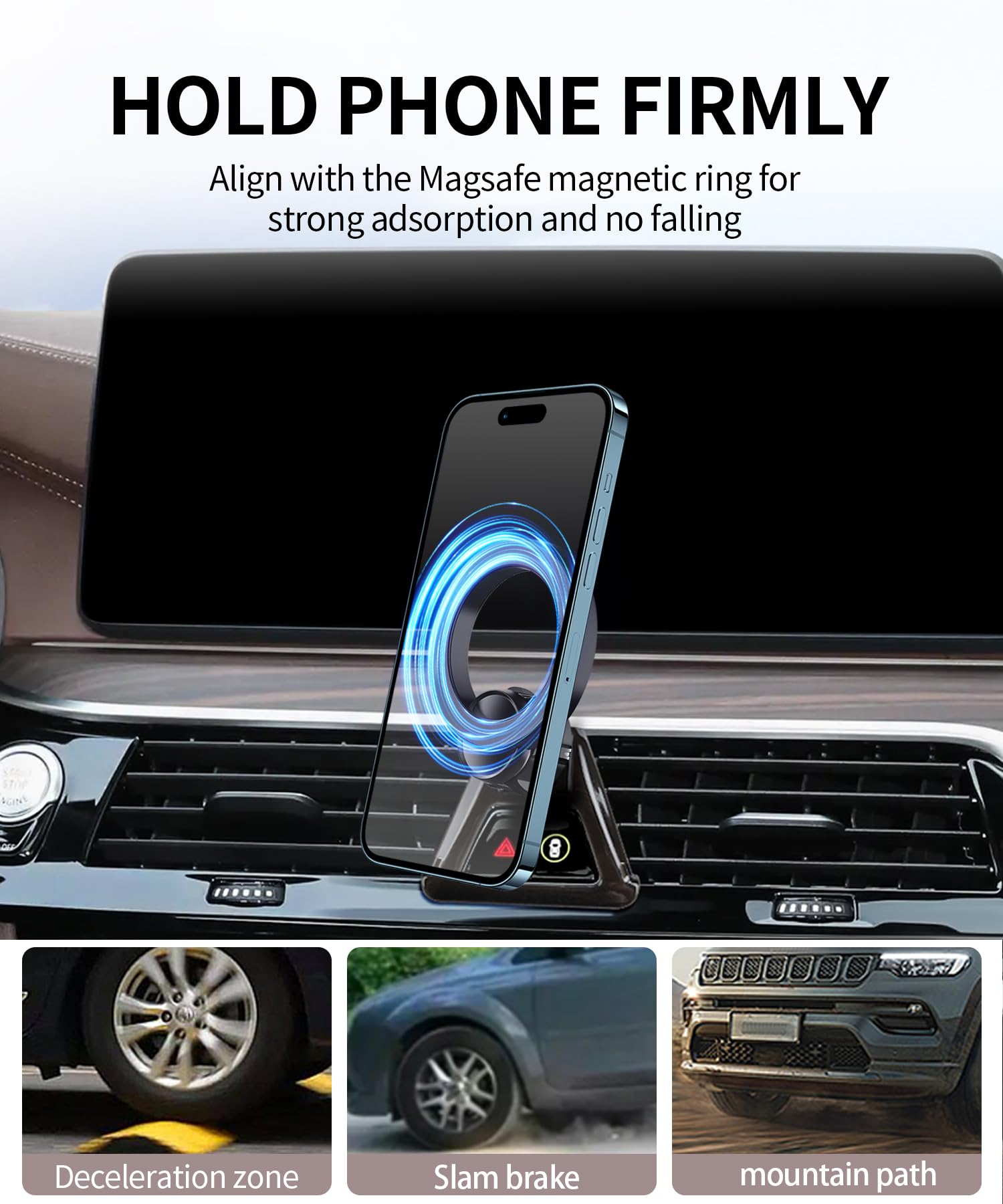 Maserweller Car Phone Holder For Bmw 5 Series 2017-2023 Accessories, 360 Rotation Phone Mount Compatible With Magsafe, Cell Phon