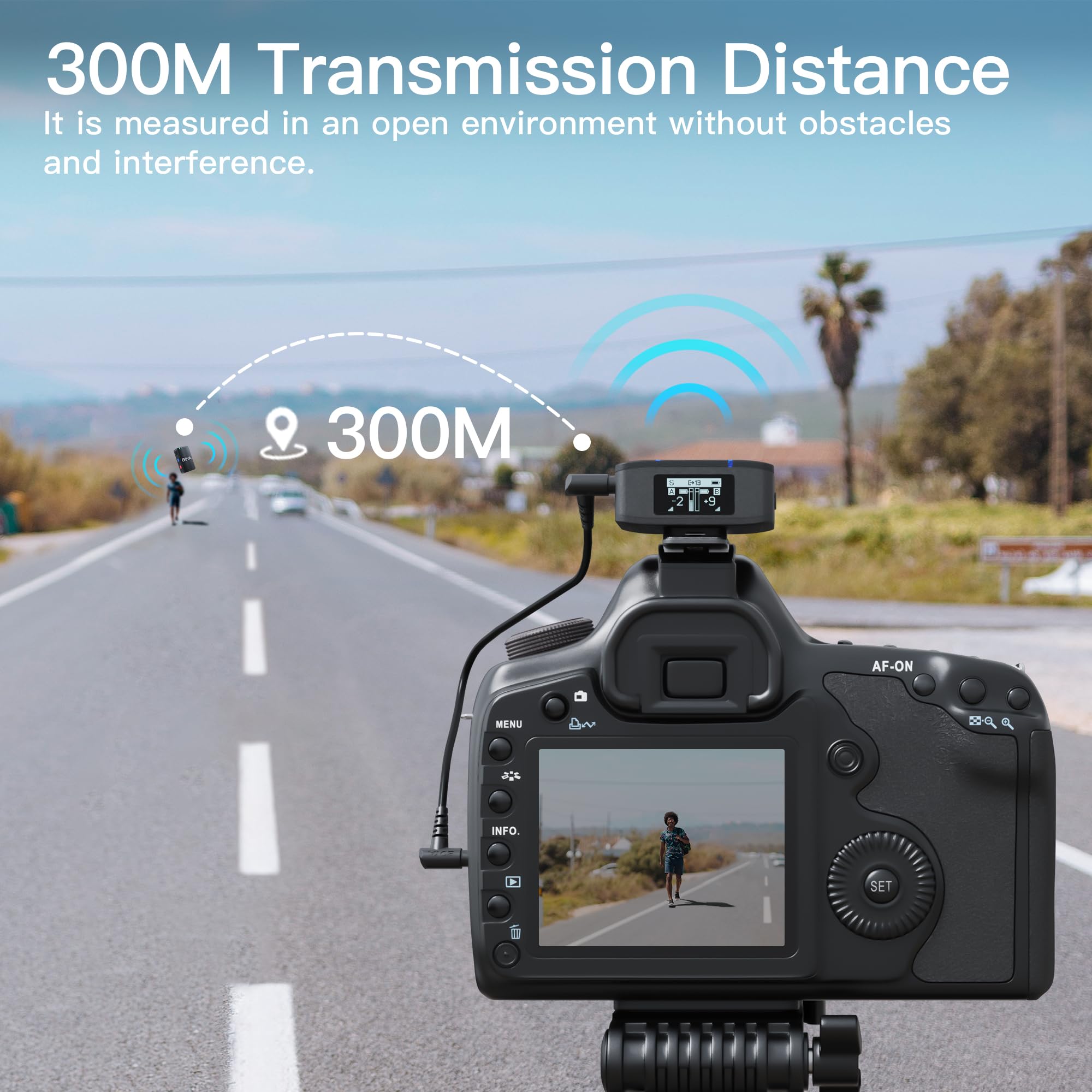 Boyamic Wireless Lavalier Microphone For Iphone Android Tablets Camera,Onboard Recording,984Ft Range, 10H Battery Life With Char