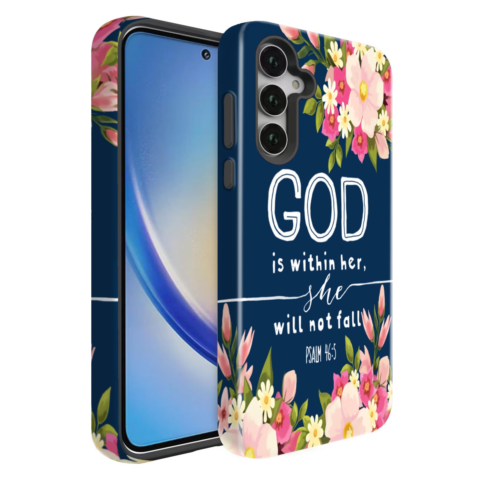BSMOSPER Compatible for Samsung Galaxy A27 5G Case, Dual Layer Heavy Duty 2 in 1 Shockproof Protective Phone Case,Christian God 