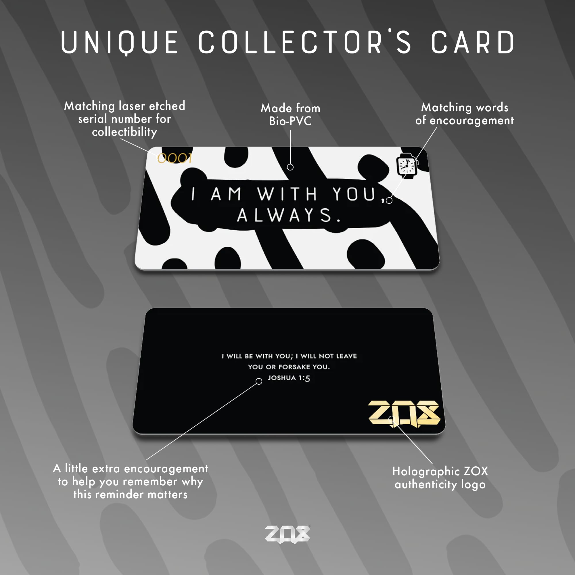 Zox Android Smart Watch Band - I Am With You Always | Soft, Adjustable Elastic Band With Motivational Affirmations And Beautiful