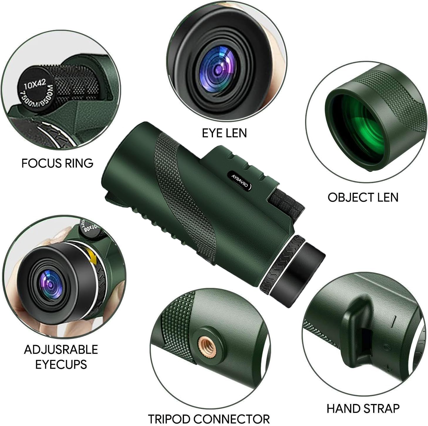 Birthday Gifts For Men Dad Him Husband Teen, 10  42 Monocular Telescope For Adults, High Powered Fmc & Bak4 Scope, Compact Monoc