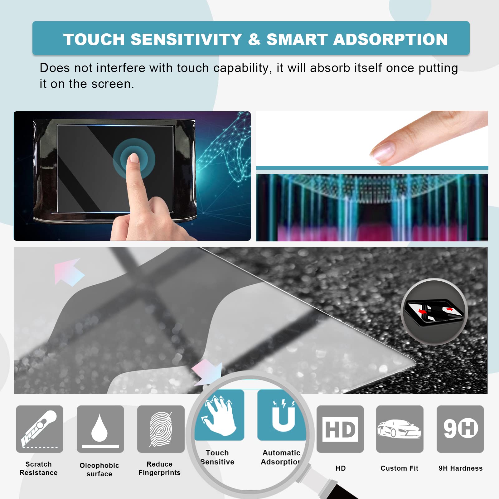 Cdefg For 2019 2020 2021 2022 2023 2024 Grand Cherokee Uconnect Car Touchscreen Navigation Touch Screen Protector, Hd Clear Tempered Glass 9H Scratch Resistance (Grand Cherokee 8.4 Inch)