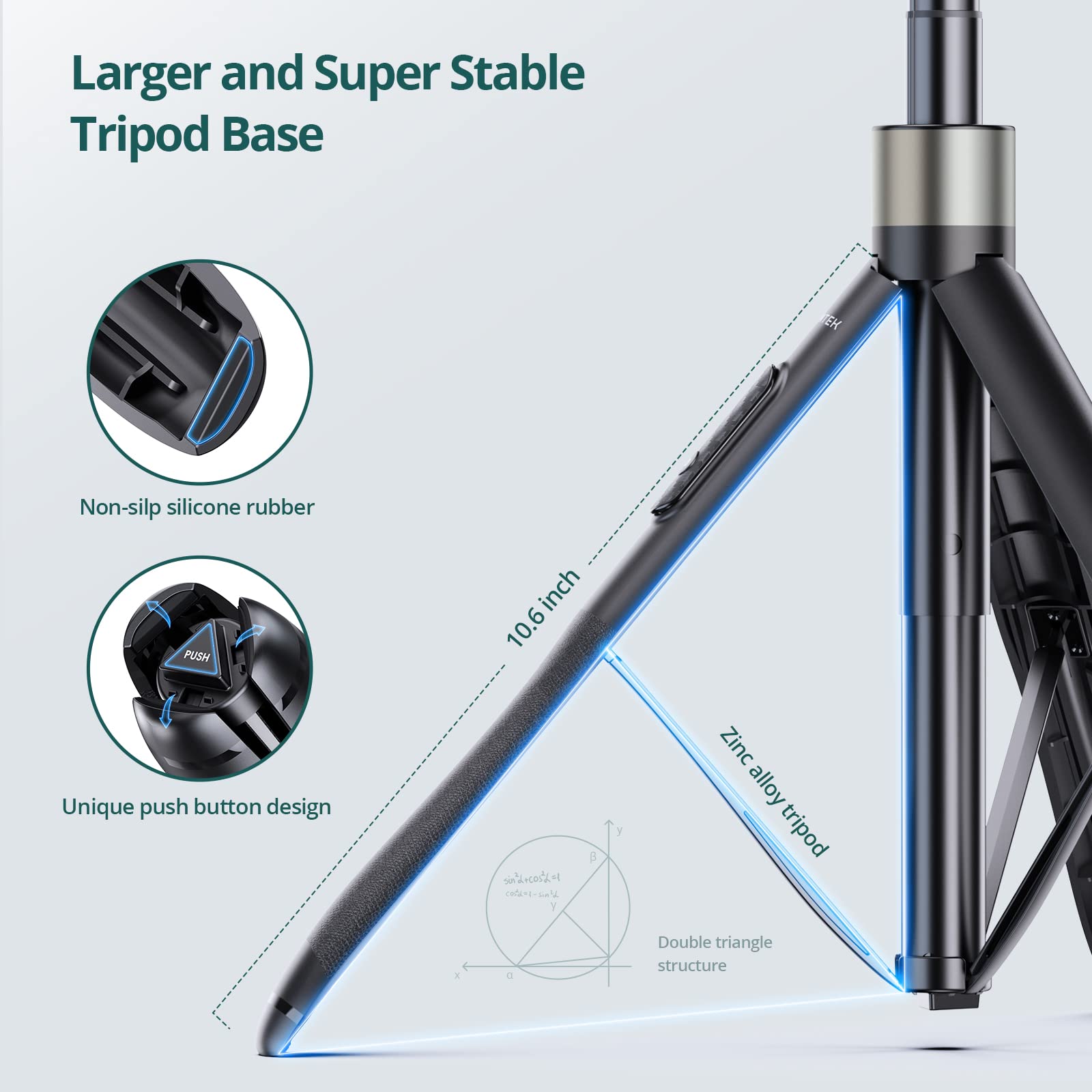 Atumtek 65'' Selfie Stick Tripod, All In One Extendable Phone Tripod Stand With Bluetooth Remote 360 Rotation For Iphone And And