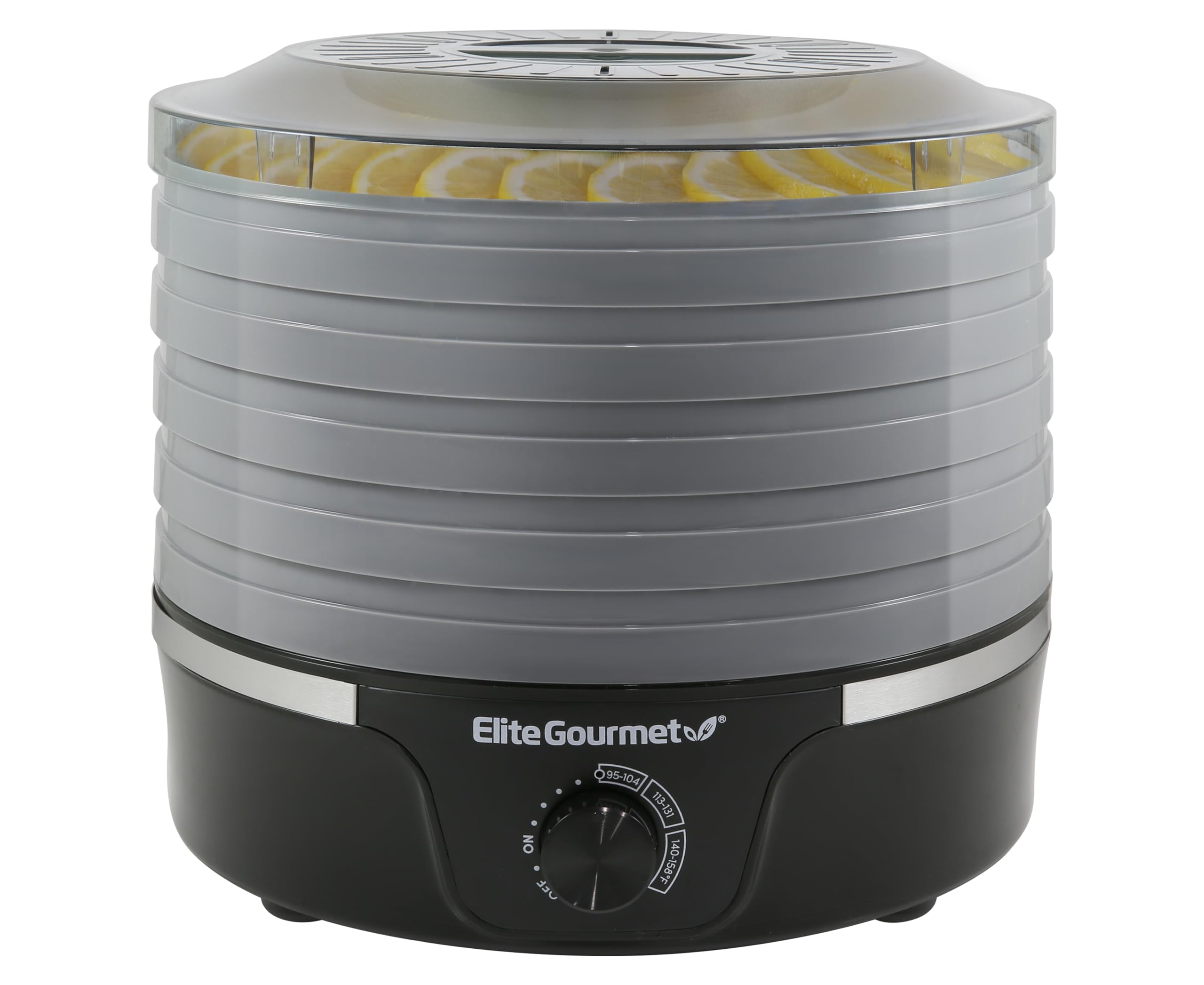 Elite Gourmet Efd319Dkg Food Dehydrator, 5 Bpa Free 11.4'' Trays Adjustable Temperature Controls, Jerky, Herbs, Fruit, Veggies,
