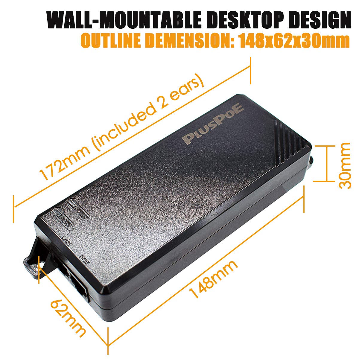 90W Ultra Gigabit Poe++ Injector, Ieee 802.3 Bt /802.3At/802.3Af Compliant, Up To 90W Ultra Power Supply, 10/100/1000Mbps, Compatible With Trendnet Tpe 119Gi
