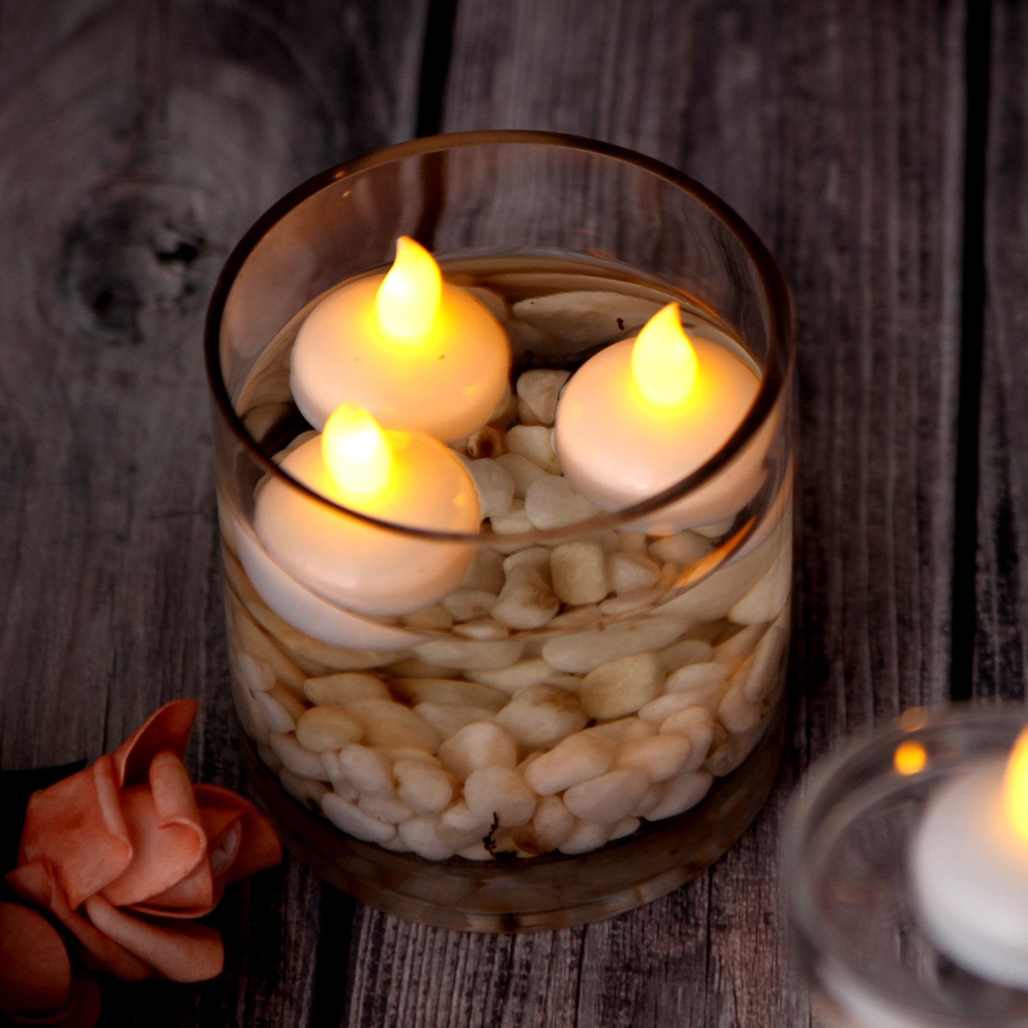 Image Floating Candles, Flameless Floating Led Tea Lights 12 Pack Waterproof Tealight Candles For Wedding Party Spa Home Indoor