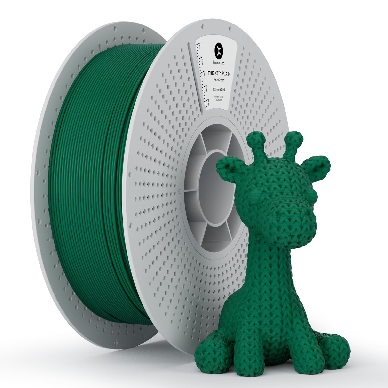 kexcelled Matte PLA Filament 1.75mm,Matte Pine Green PLA 3D Printer Filament 1kg Spool (2.2lbs) with +/-0.03mm Accuracy,Upgraded