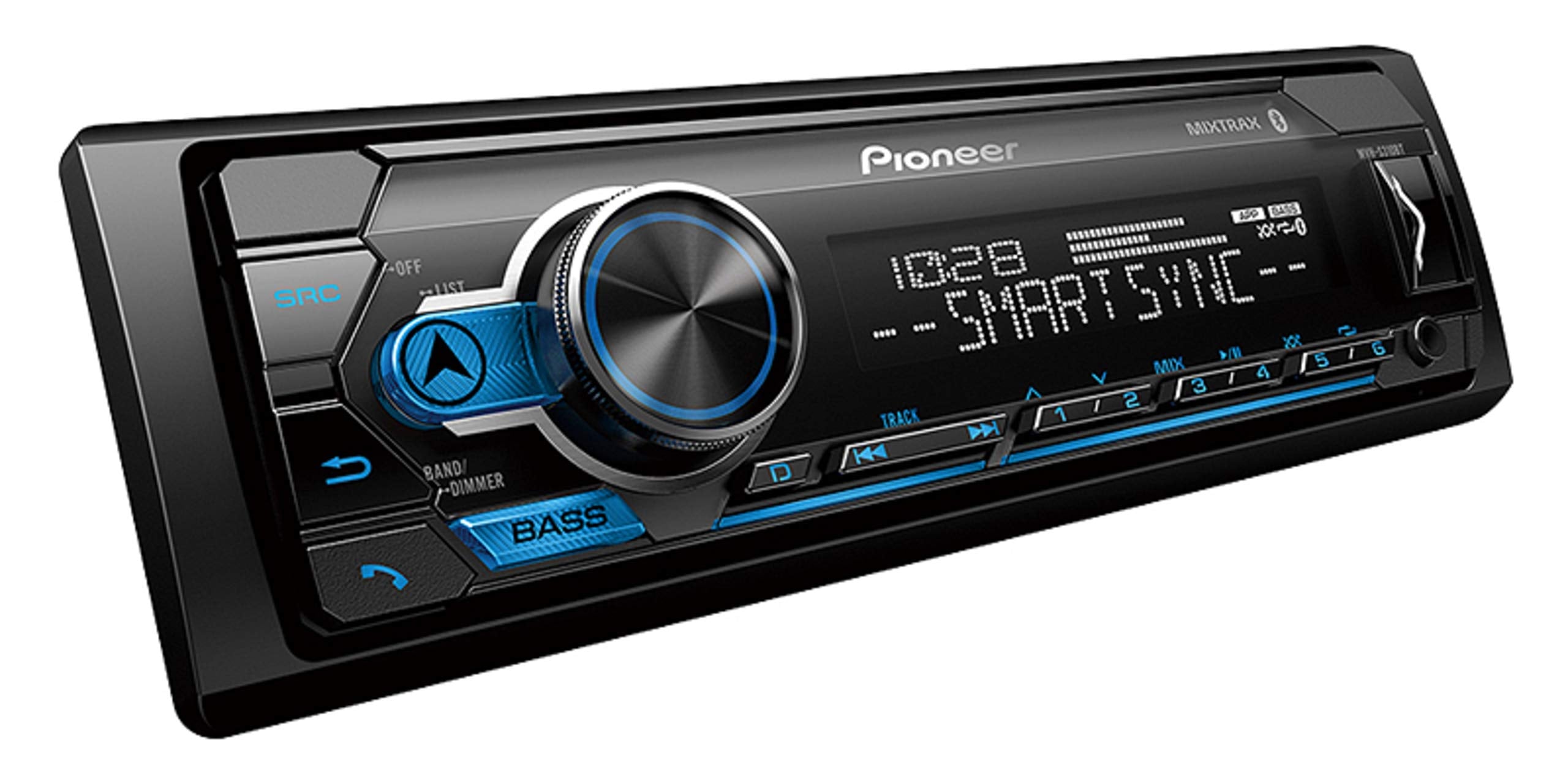 Pioneer Mvh-S310Bt Single Din Built-In Bluetooth, Mixtrax, Usb, Auxiliary, Pandora, Spotify, Iphone, Android And Smart Sync App