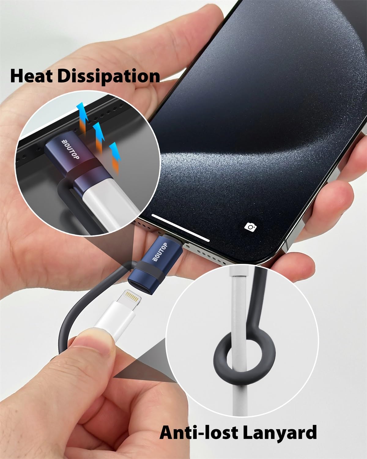 [4 Pack] Lightning To Usb C Adapter, Support 65W Pd Fast Charging Compatible With Iphone 15 Series, With Anti Lost Holder