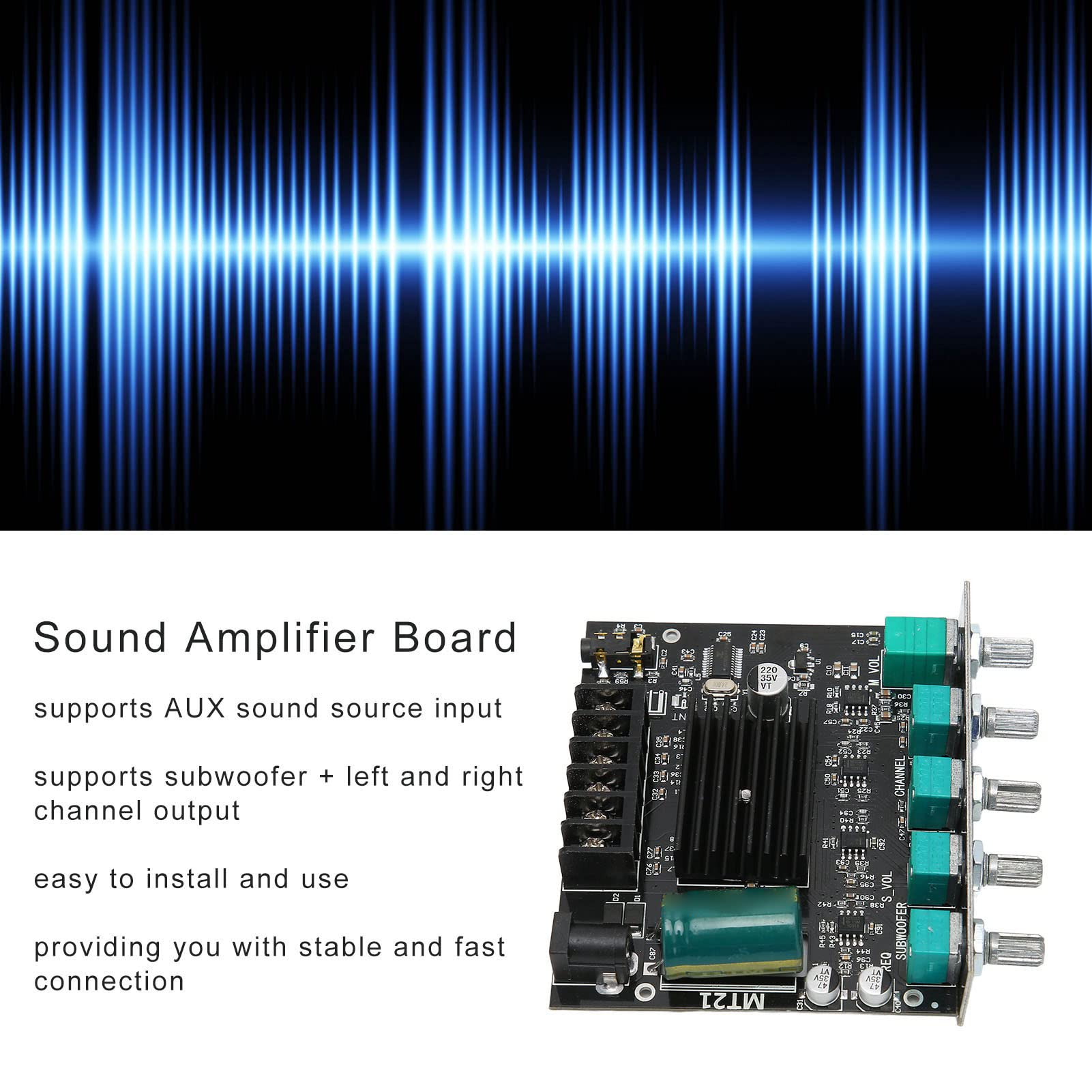 Bluetooth Amplifier Board, Dc12 24V Digital Power Amplifier Board, Zk Mt21 2.1 Channel 50W 50W 100W High Power Audio Stereo Subwoofer Amplifier Board For 15 100W 4 8O Speakers.